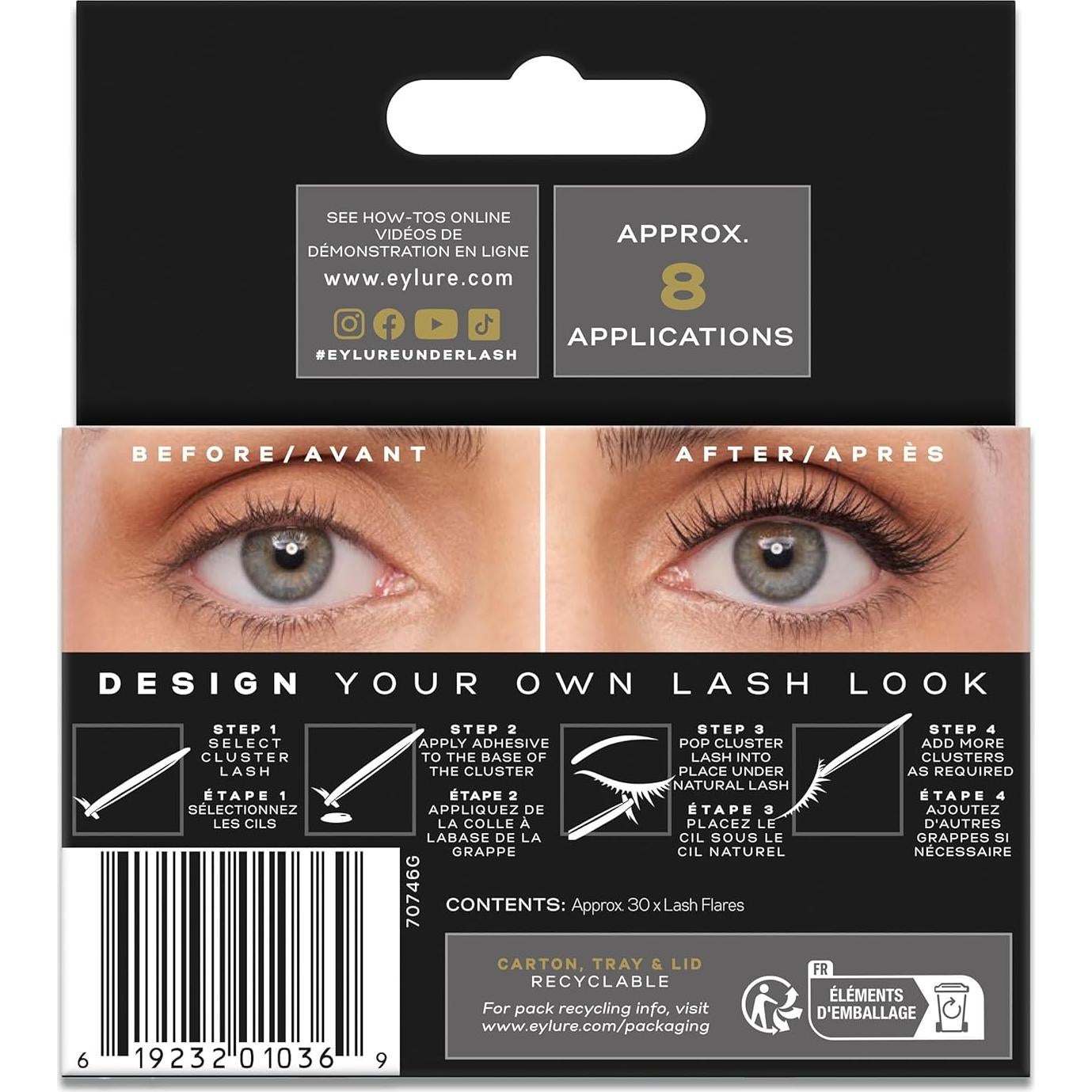 Kit de Pestañas Inferiores Eylure - 30 Grupos Reutilizables