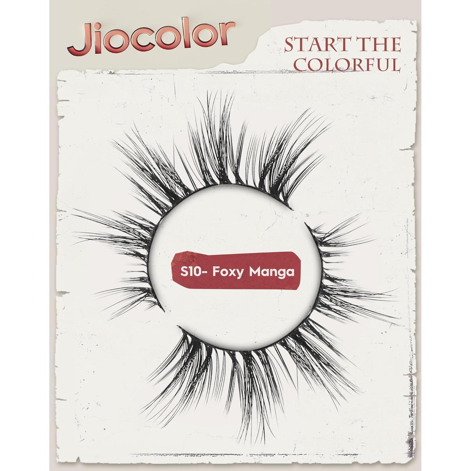 Pestañas Postizas Jiocolor S10 Ojos de Gato 13mm 7 Pares