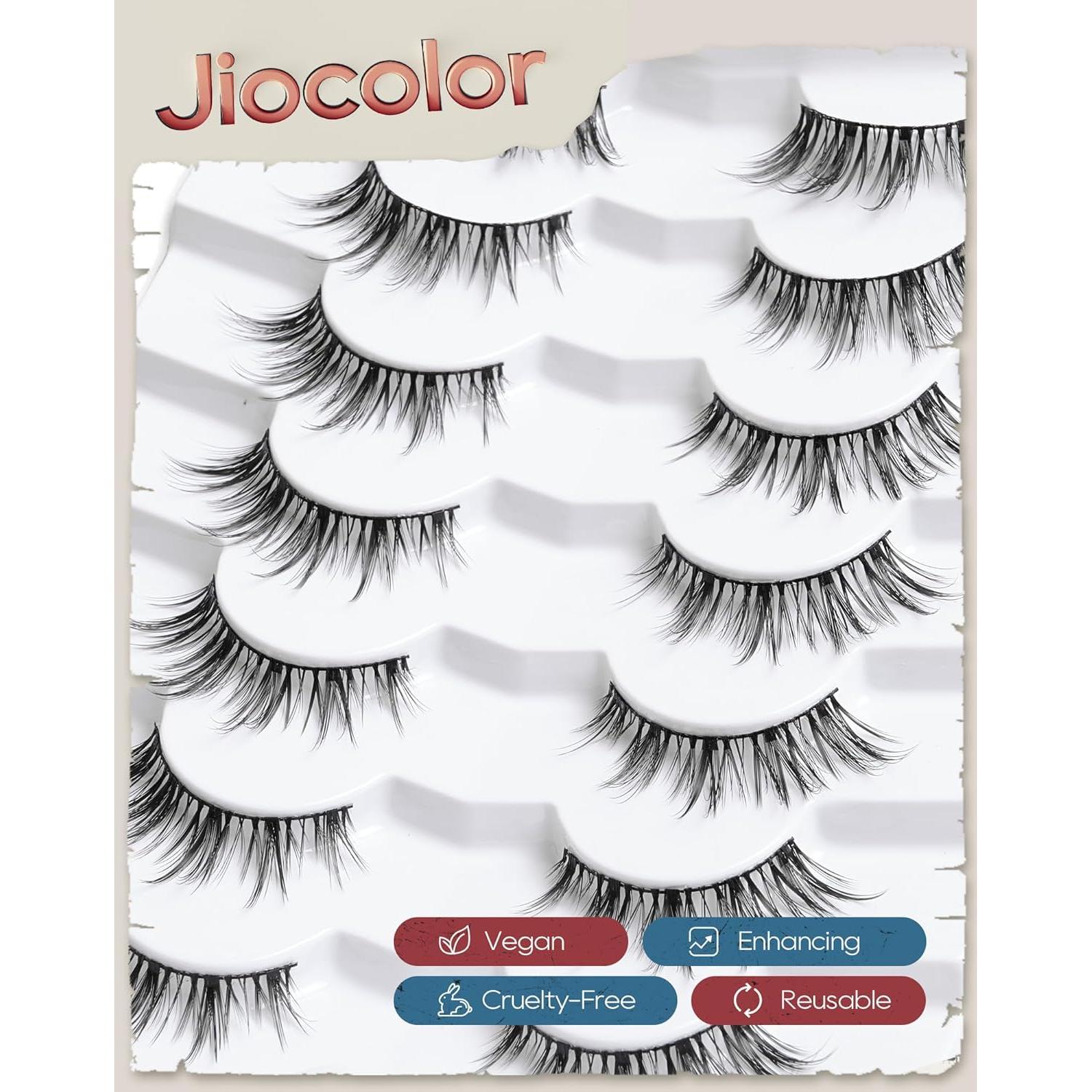 Pestañas Postizas Jiocolor S10 Ojos de Gato 13mm 7 Pares