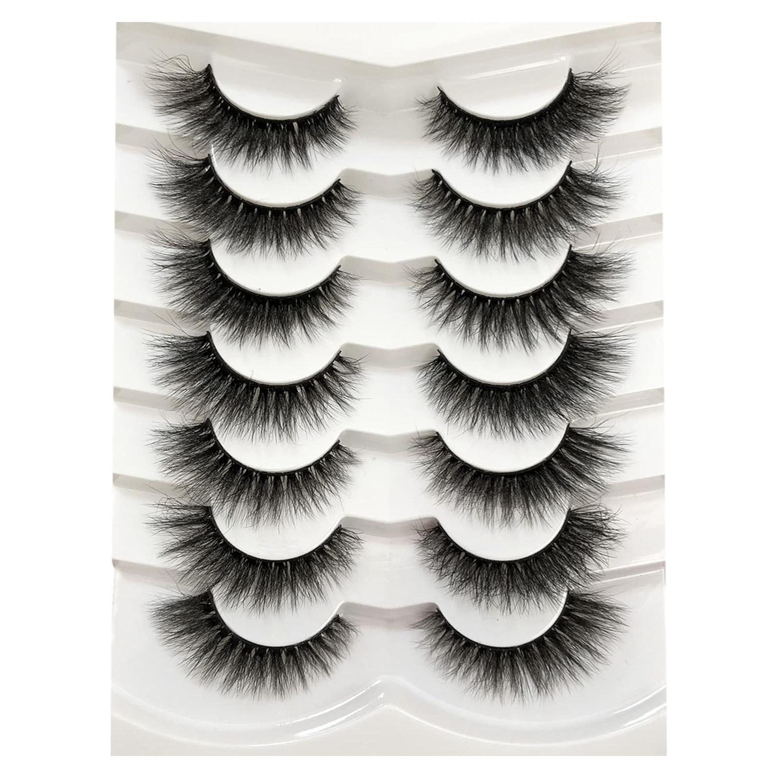 Pestañas Postizas Ojo de Gato Pooplunch 8D Mink Sintético 7 Pares