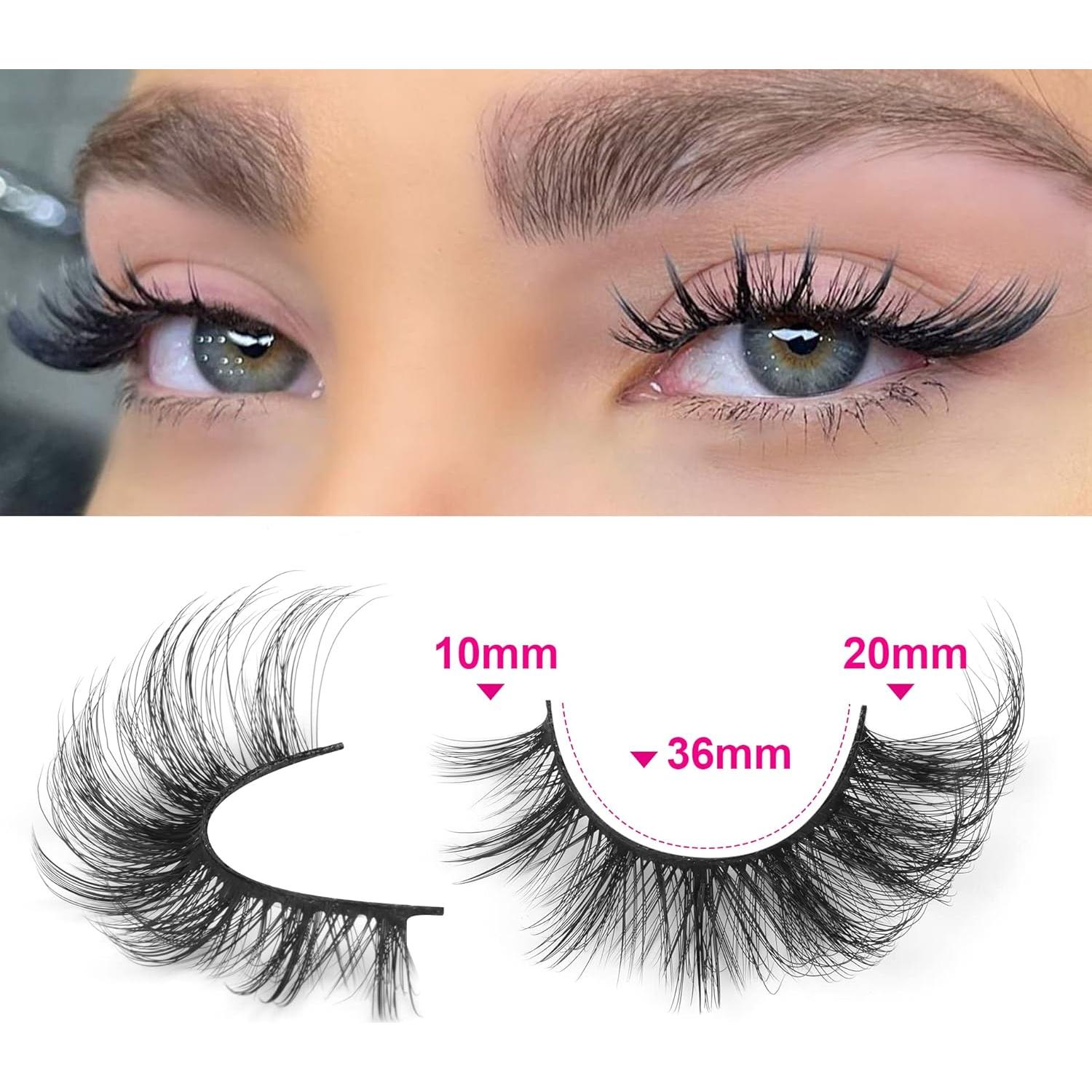 Pestañas Postizas ALICROWN 7 Pares Fluffy Zorro Naturales