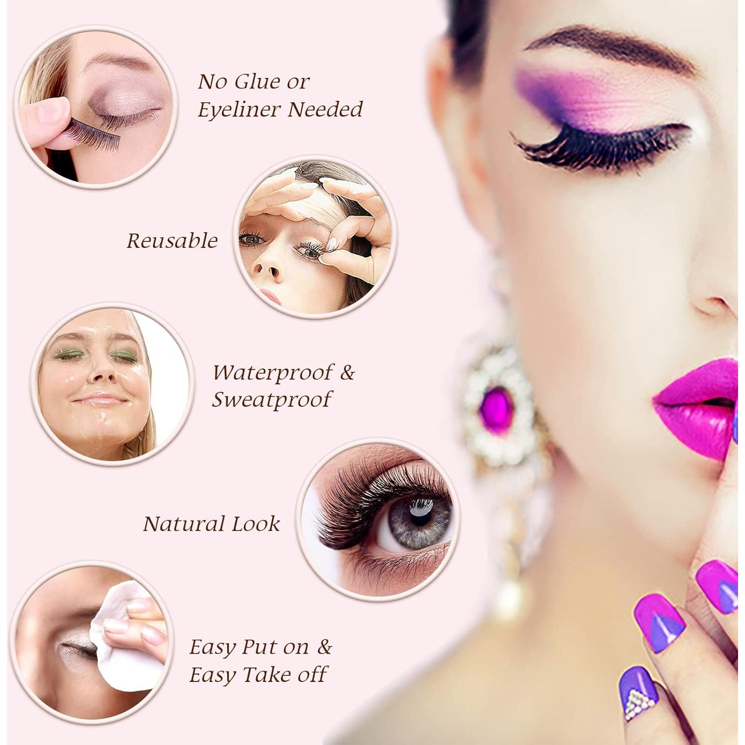 Pestañas Autoadhesivas AmoVee - 3 Pares, Efecto Natural