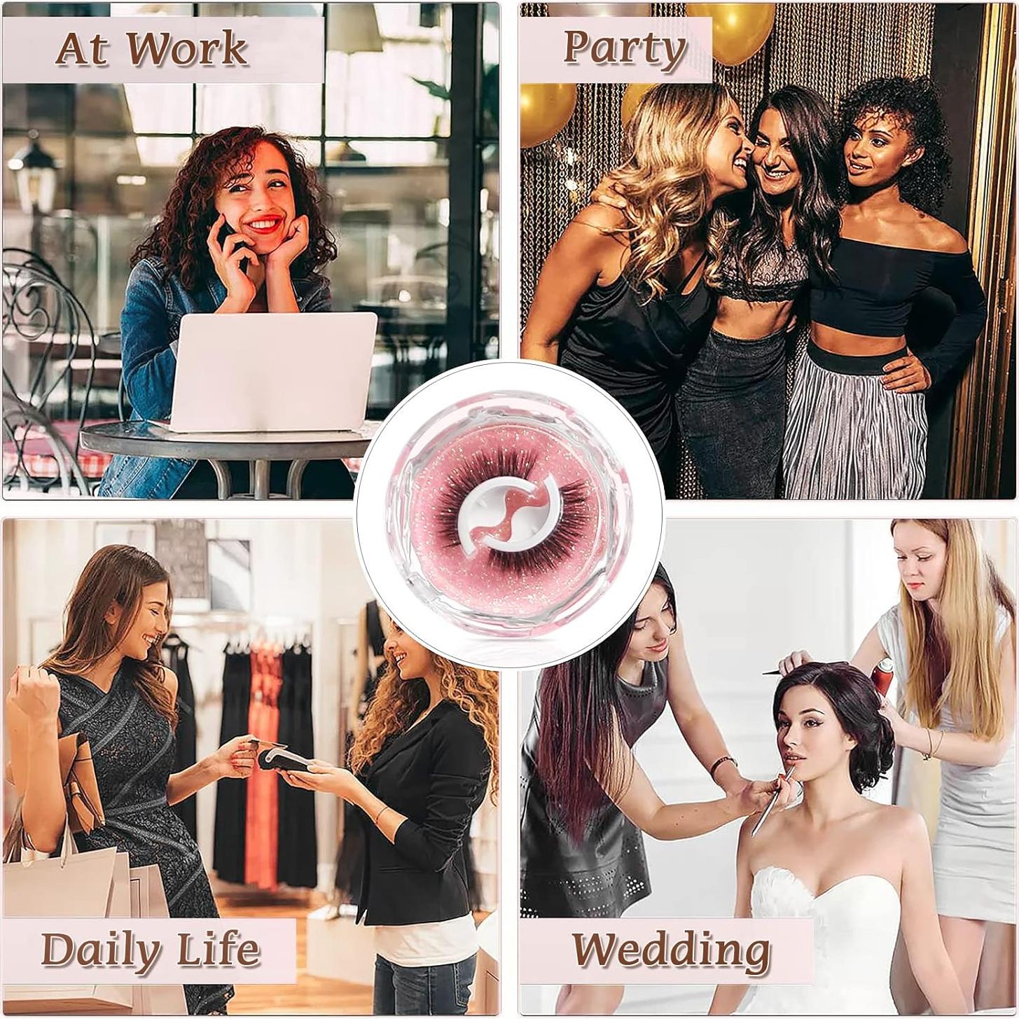 Pestañas Autoadhesivas AmoVee - 3 Pares, Efecto Natural