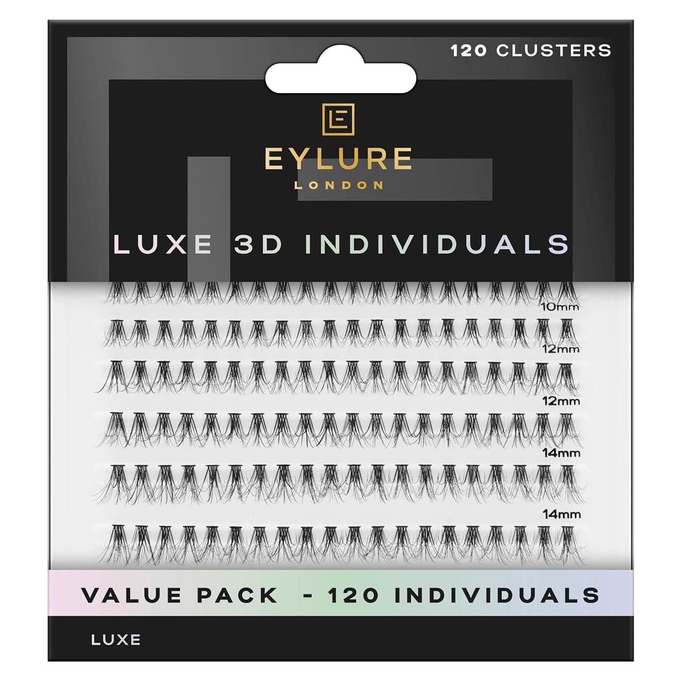Pestañas Individuales Eylure 3D Luxe - 120 Grupos, Seda