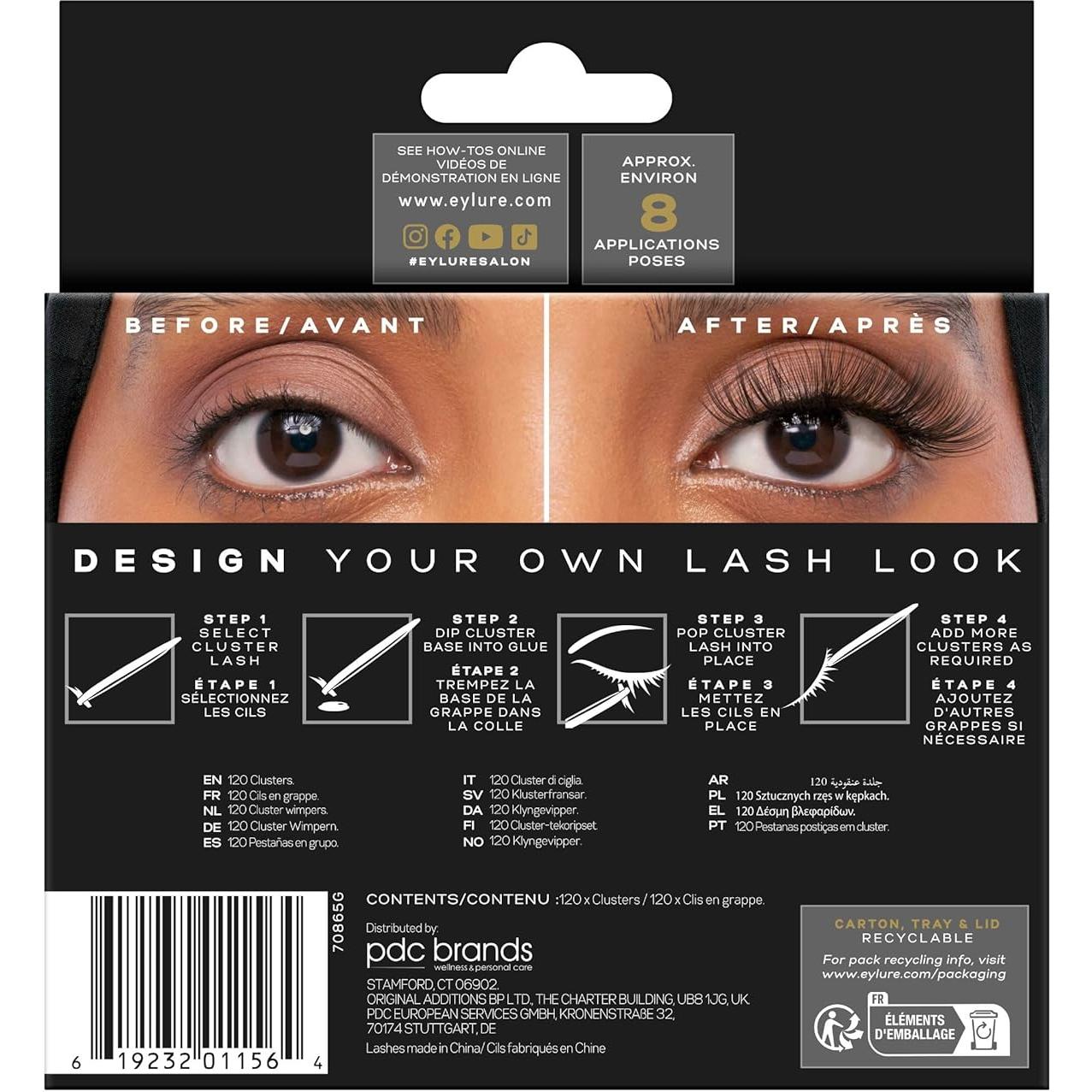 Pestañas Individuales Eylure 3D Luxe - 120 Grupos, Seda