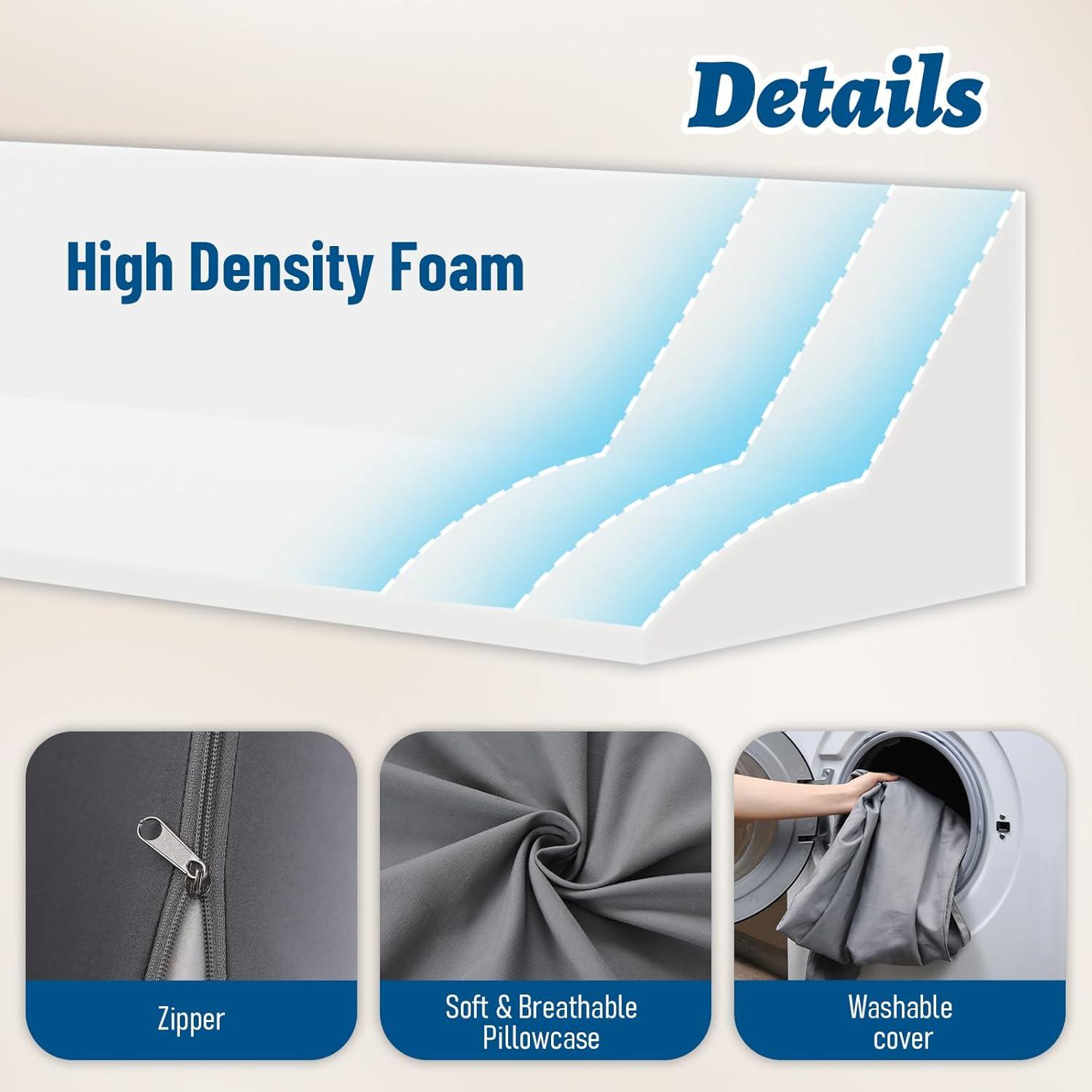 Cojín en Cuña Queen Selectico Gris con Funda Lavable