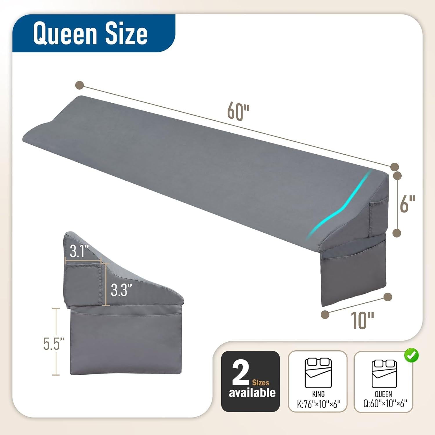 Cojín en Cuña Queen Selectico Gris con Funda Lavable