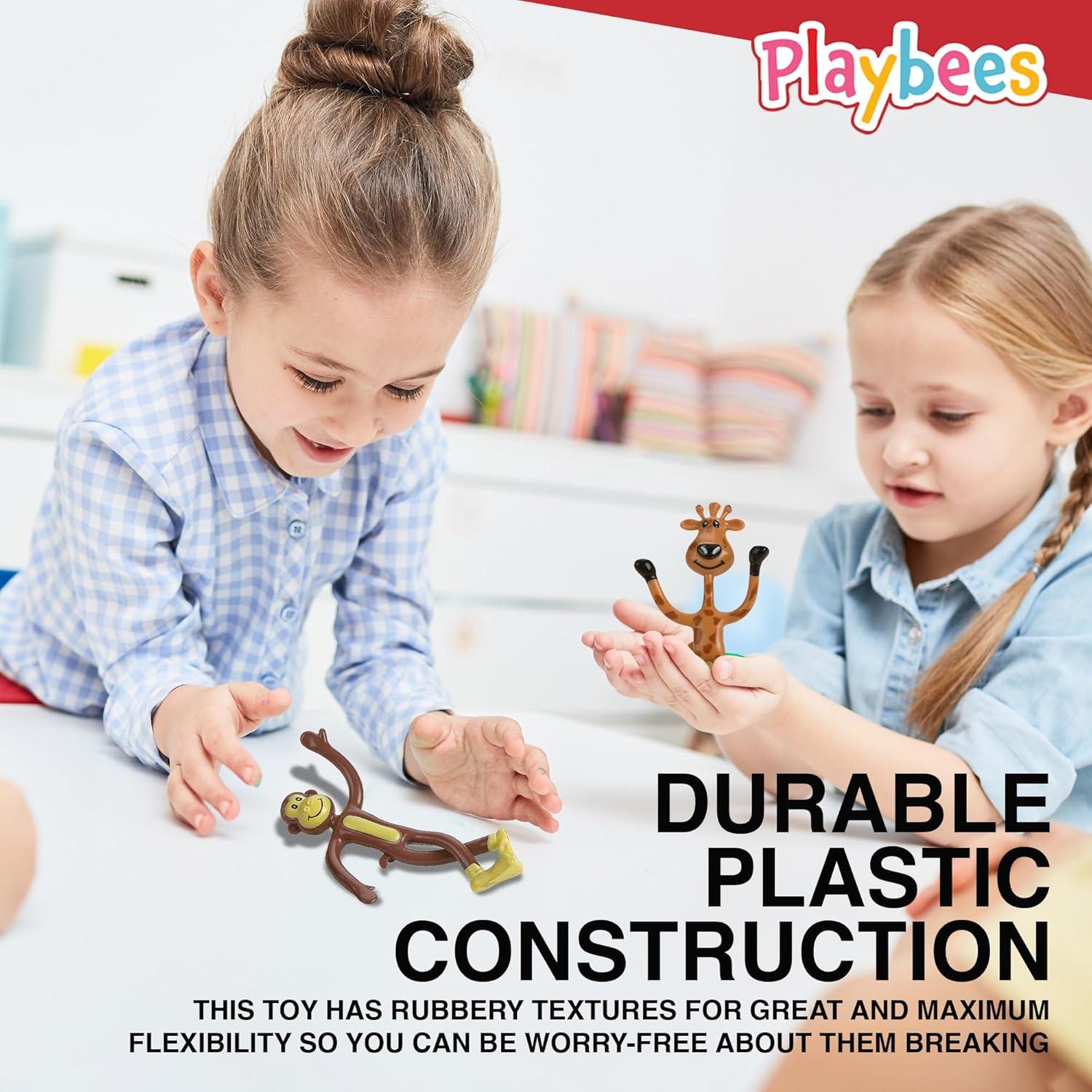 Figuras de Animales del Zoológico Flexibles Playbees - Paquete de 12