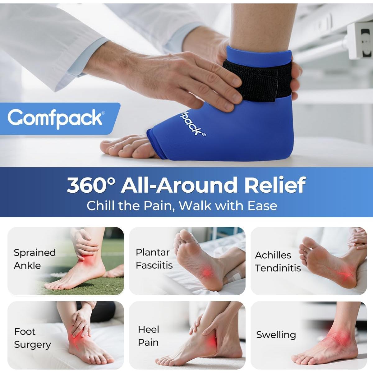Funda de Hielo para Tobillo Comfpack - Terapia Fría y Caliente
