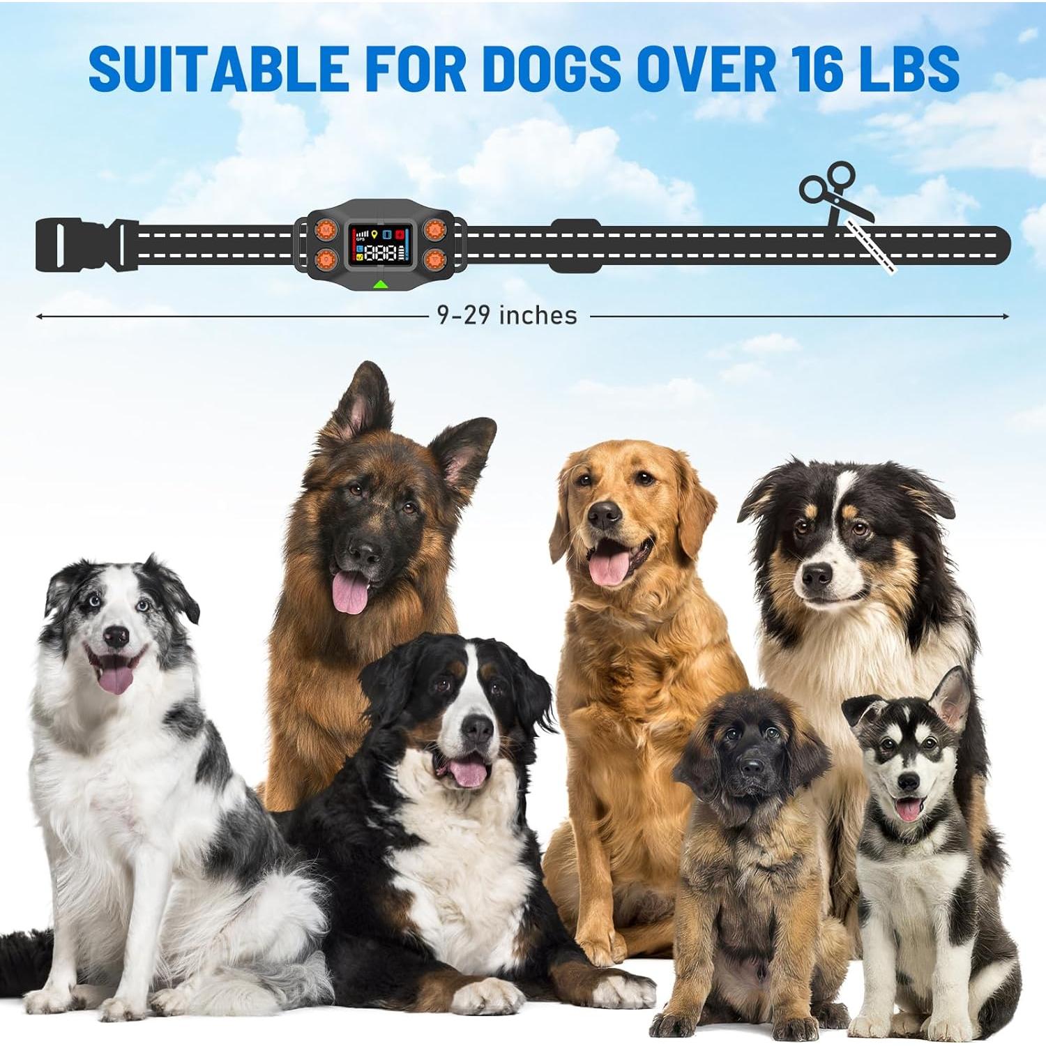 Cerca Inalámbrica GPS para Perros LINCAE, Collar Impermeable IPX7