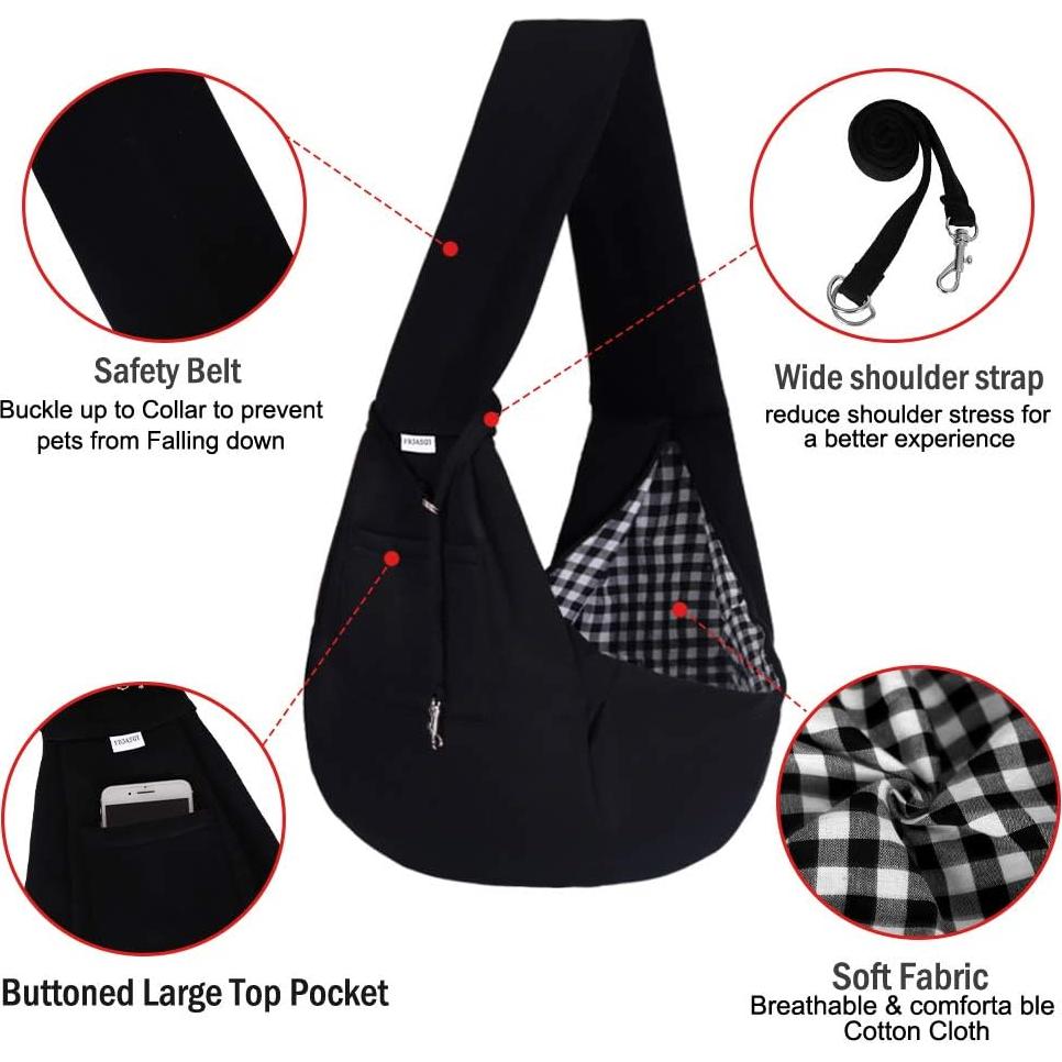 Bolsa Transportín para Mascotas Pequeñas FDJASGY Negra