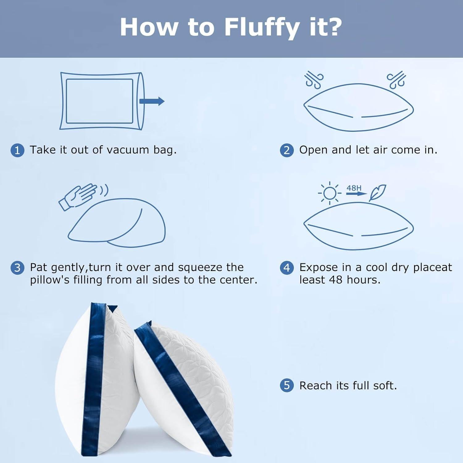 Juego de 2 Almohadas Estándar Slybear Lavables y Suaves