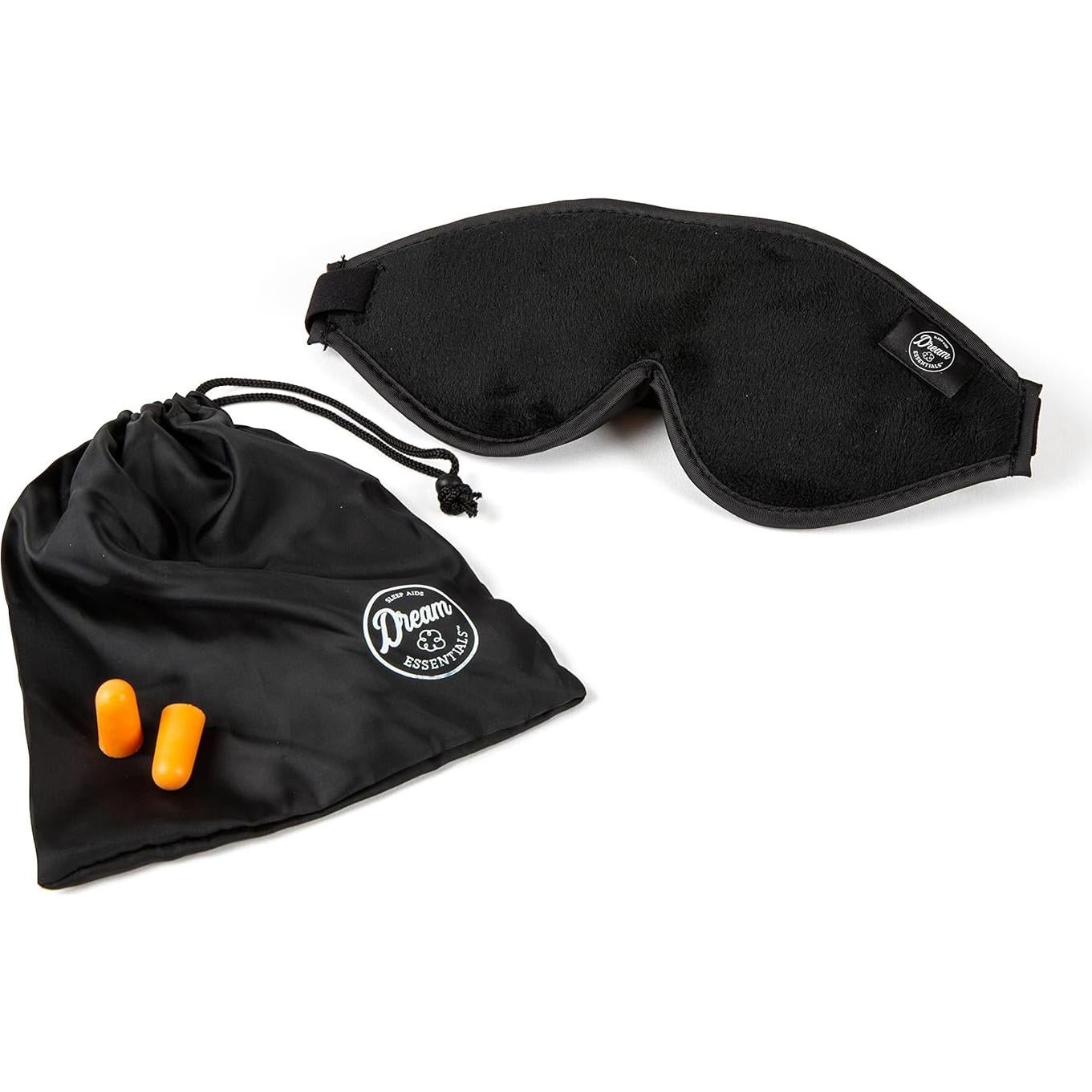 Máscara de Sueño 3D Dream Essentials con Tapones y Bolsa - Negro