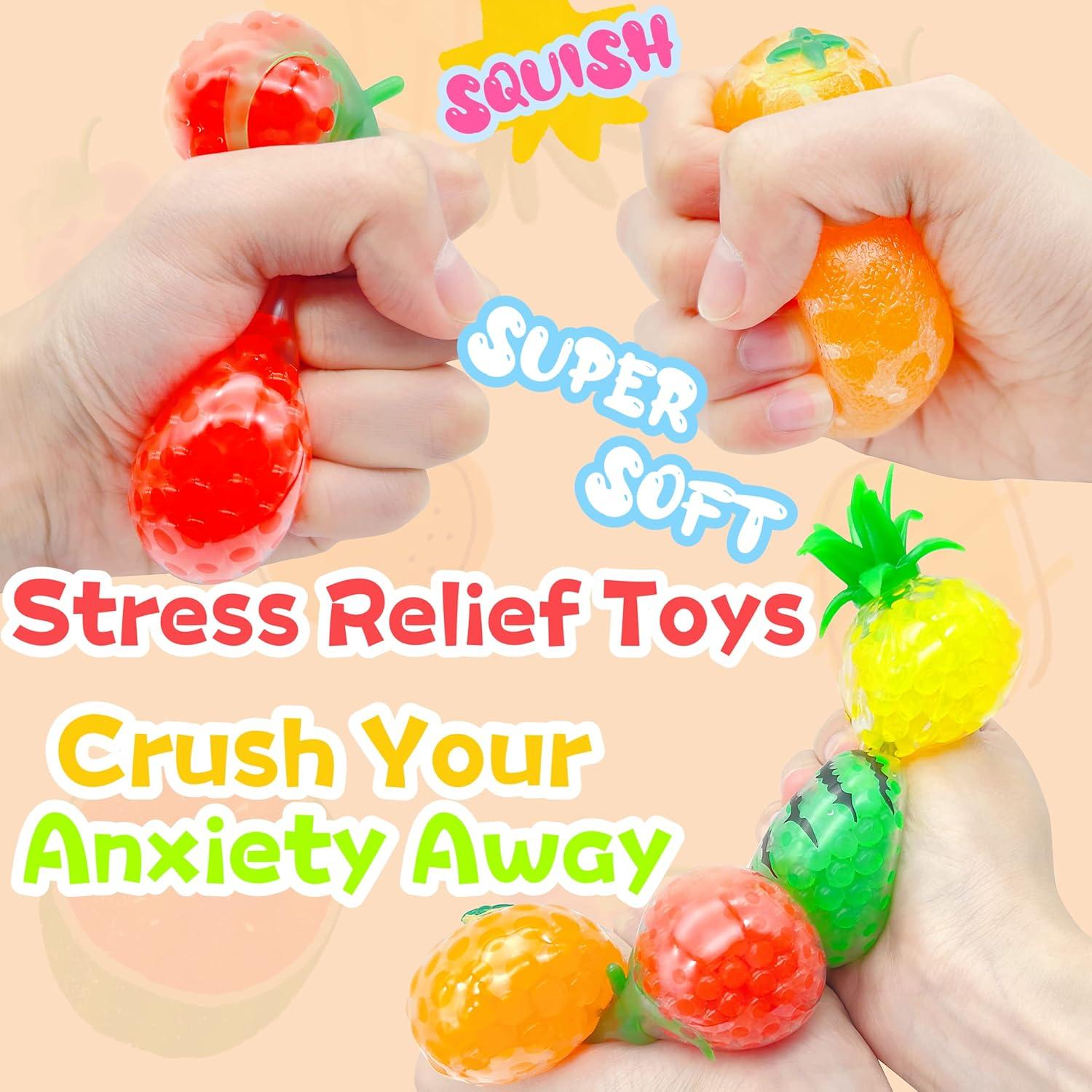 Pelotas de Estrés de Fruta ZTATU - 4 Pzs Mini Squishy