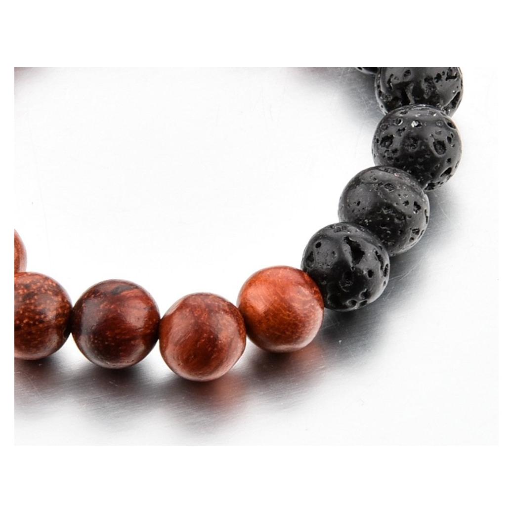 Pulsera difusor de aceite esencial Manhattan Edge de lava y madera