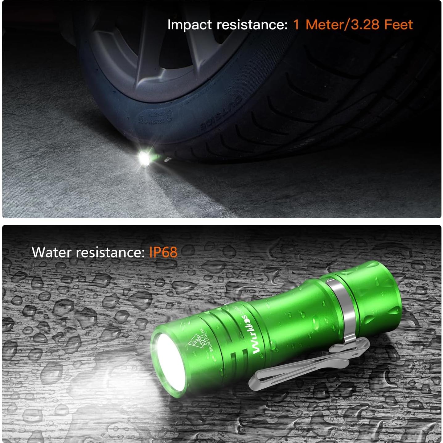 Linterna EDC Wurkkos TS10 V2 Verde 1400 Lúmenes 4000K