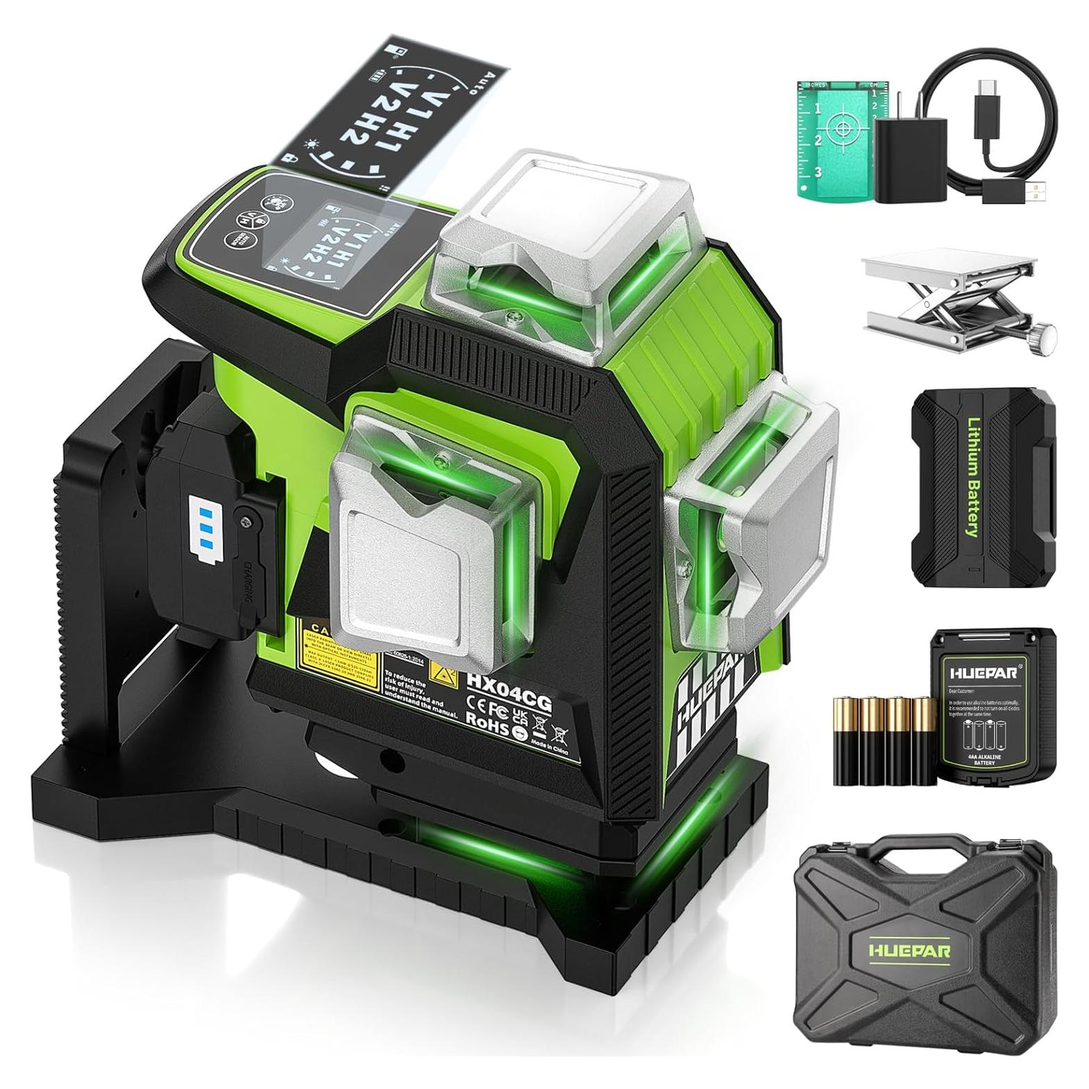 Nivel Láser Huepar 360 Autonivelante Verde 4D HX04CG