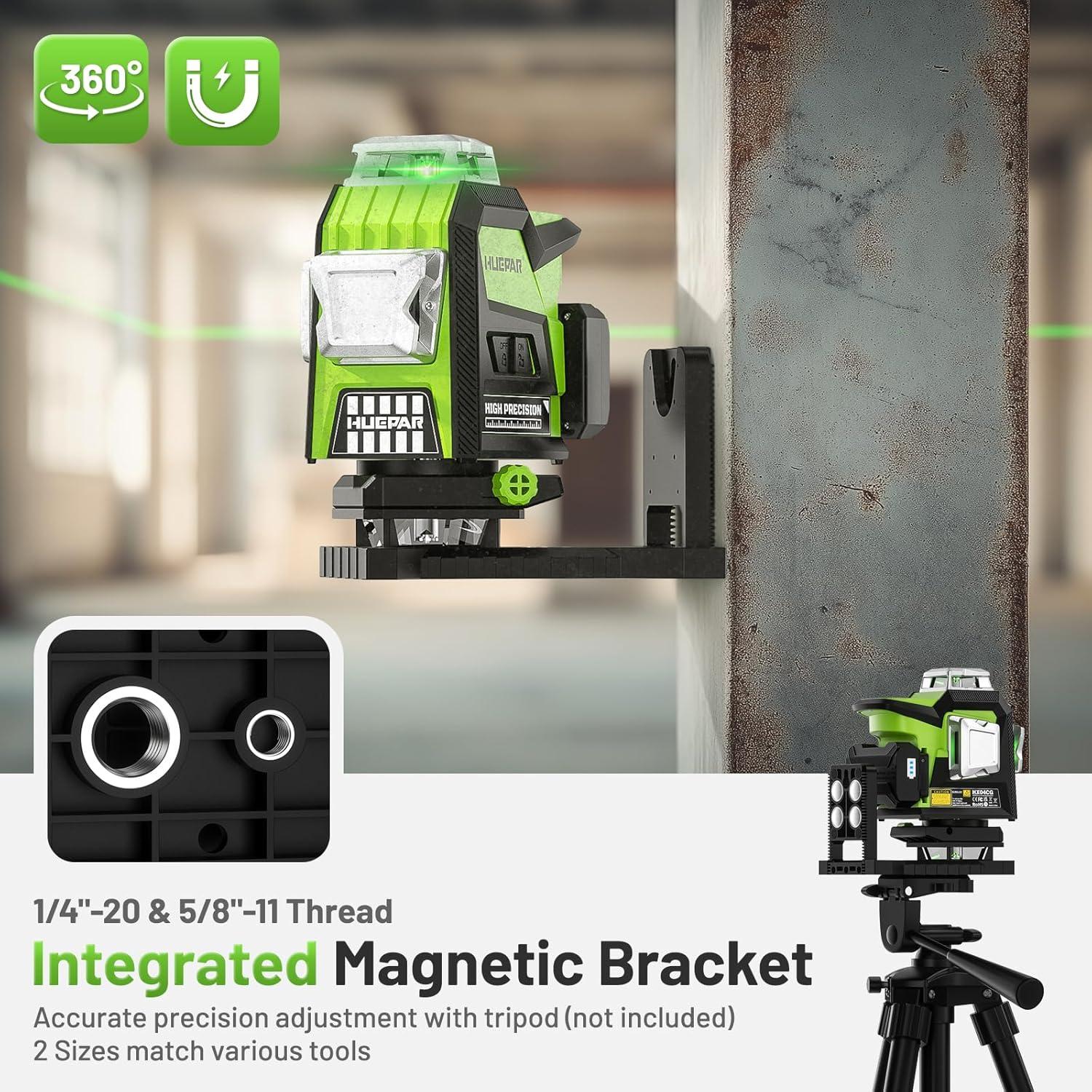 Nivel Láser Huepar 360 Autonivelante Verde 4D HX04CG