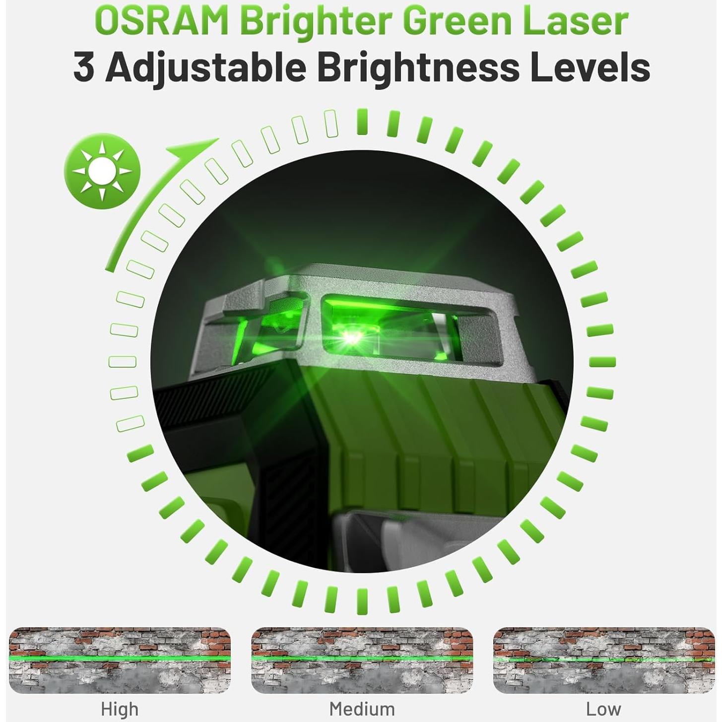 Nivel Láser Huepar 360 Autonivelante Verde 4D HX04CG