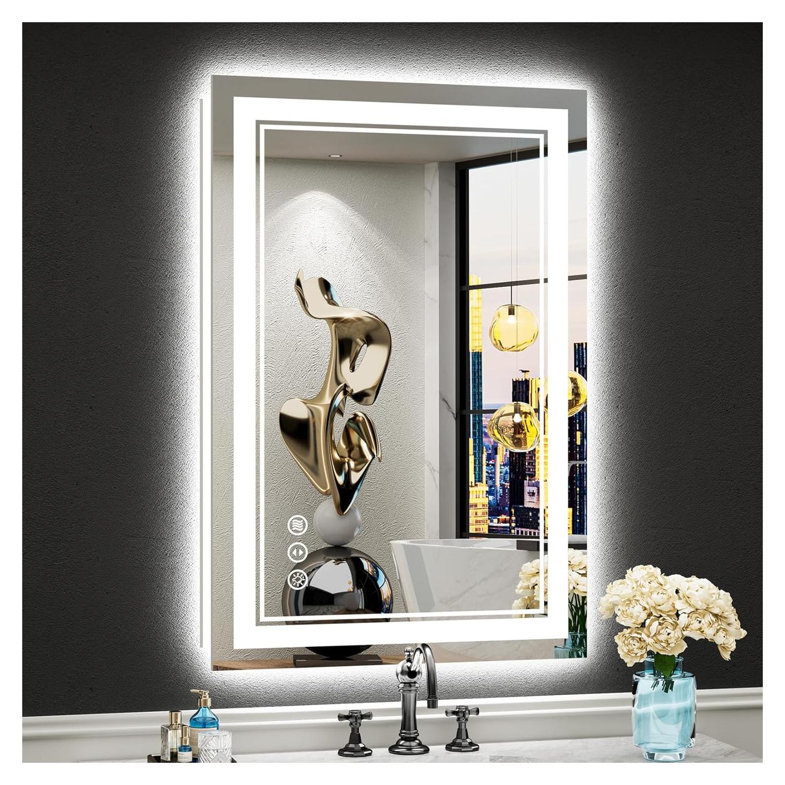 Espejo de Baño LED Awandee 61x91 cm Retroiluminado y Frontal