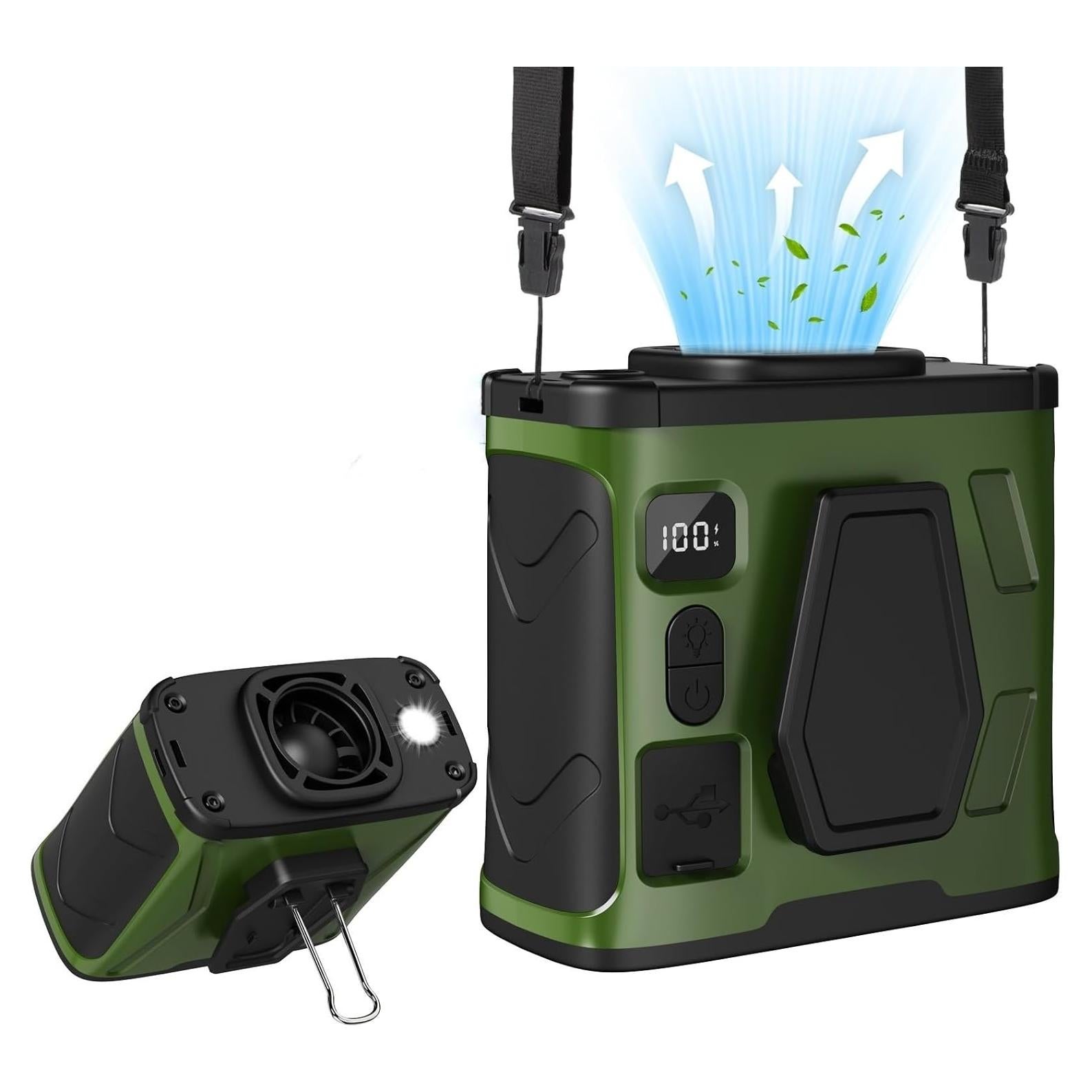 Ventilador Portátil Clip On CAMPERFECT 10000mAh 5 Velocidades