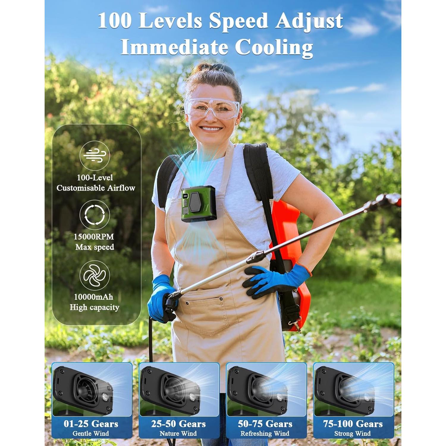 Ventilador Portátil Clip On CAMPERFECT 10000mAh 5 Velocidades