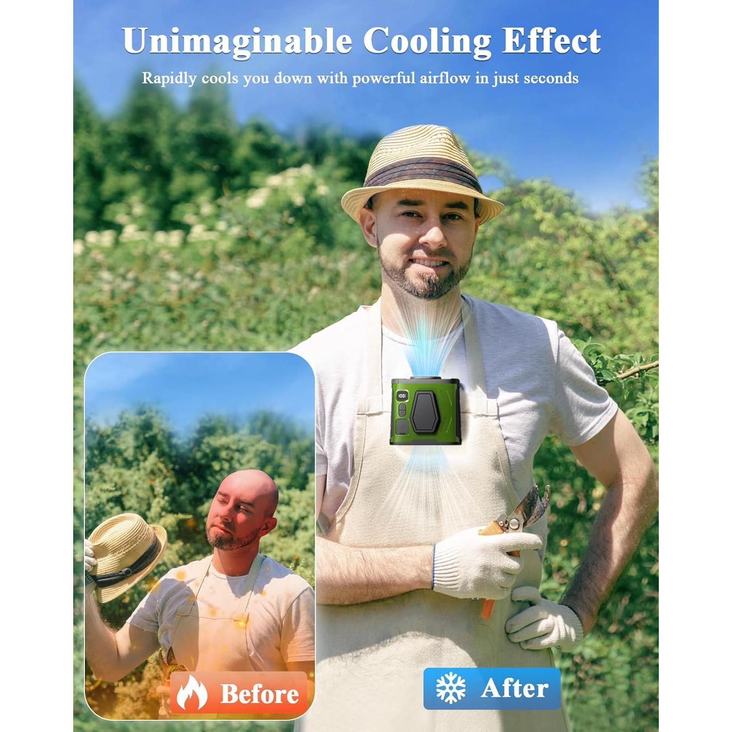 Ventilador Portátil Clip On CAMPERFECT 10000mAh 5 Velocidades