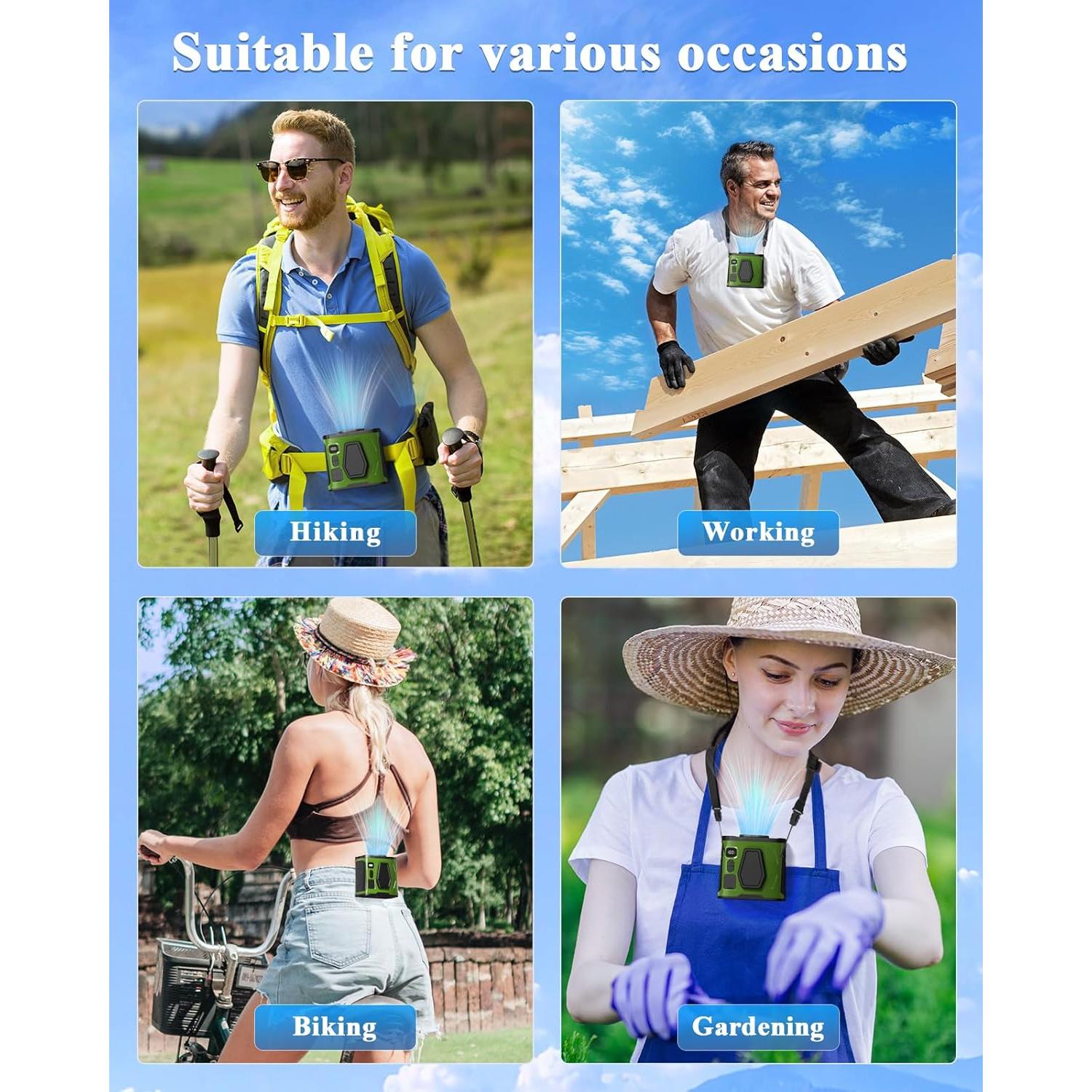 Ventilador Portátil Clip On CAMPERFECT 10000mAh 5 Velocidades