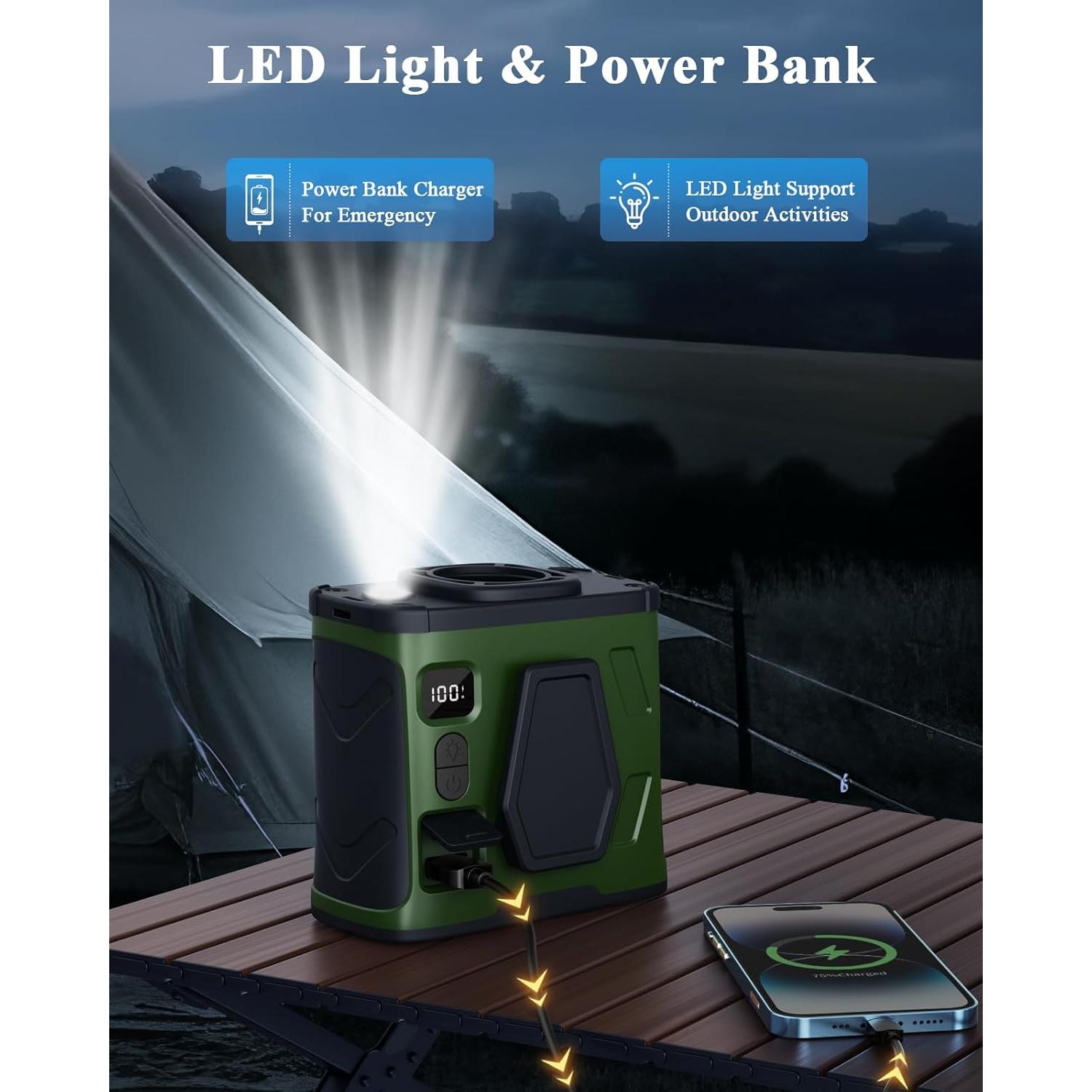 Ventilador Portátil Clip On CAMPERFECT 10000mAh 5 Velocidades