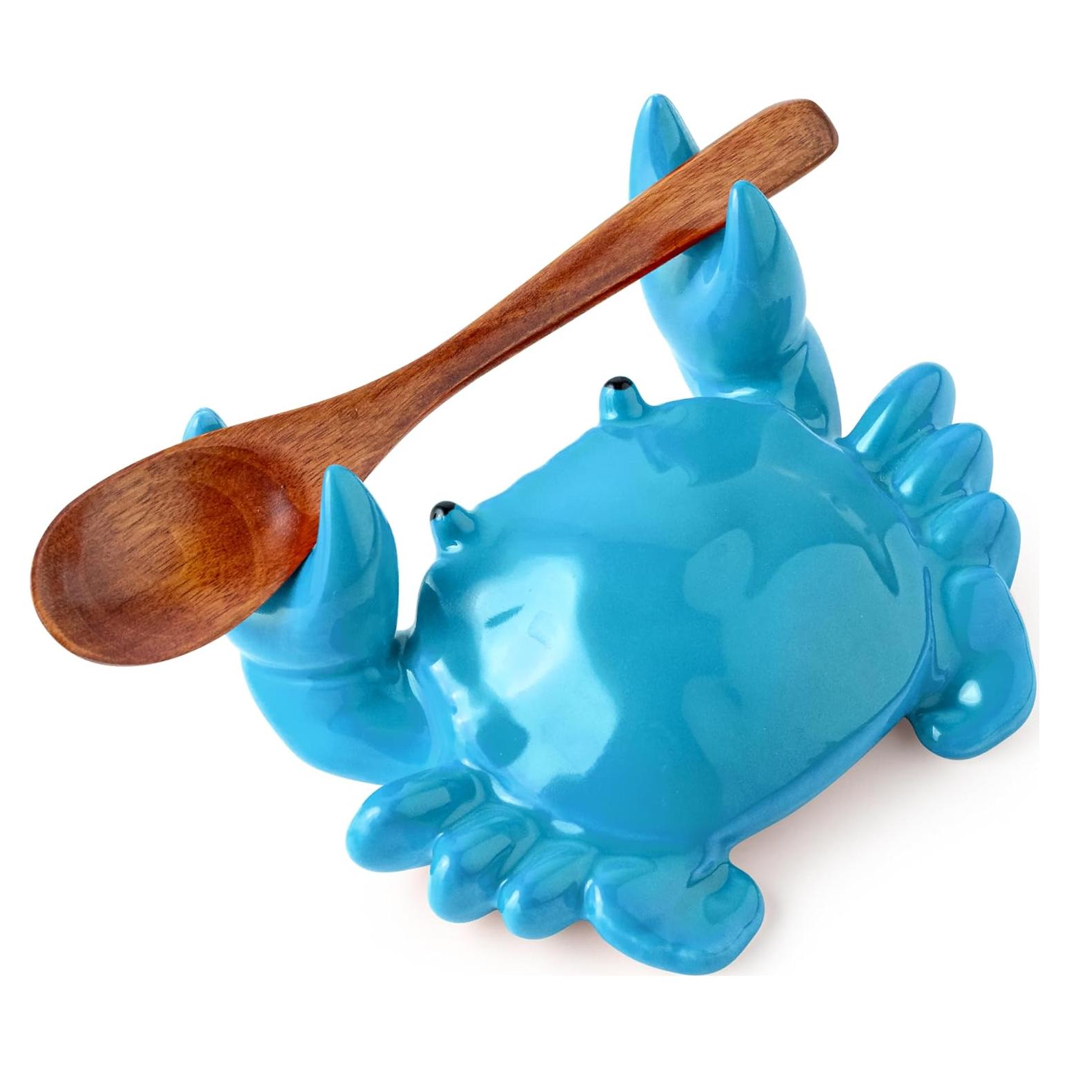 Soporte para cuchara Cormomu en forma de cangrejo - Cerámica Azul