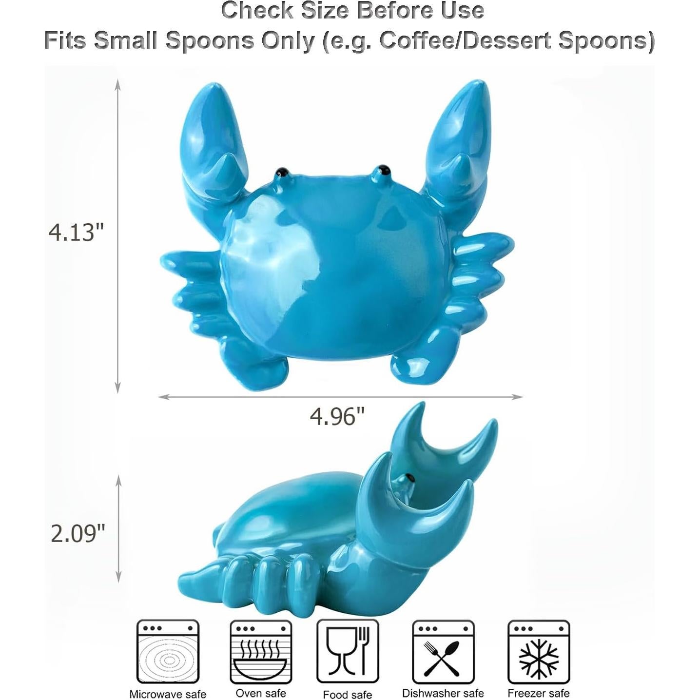 Soporte para cuchara Cormomu en forma de cangrejo - Cerámica Azul
