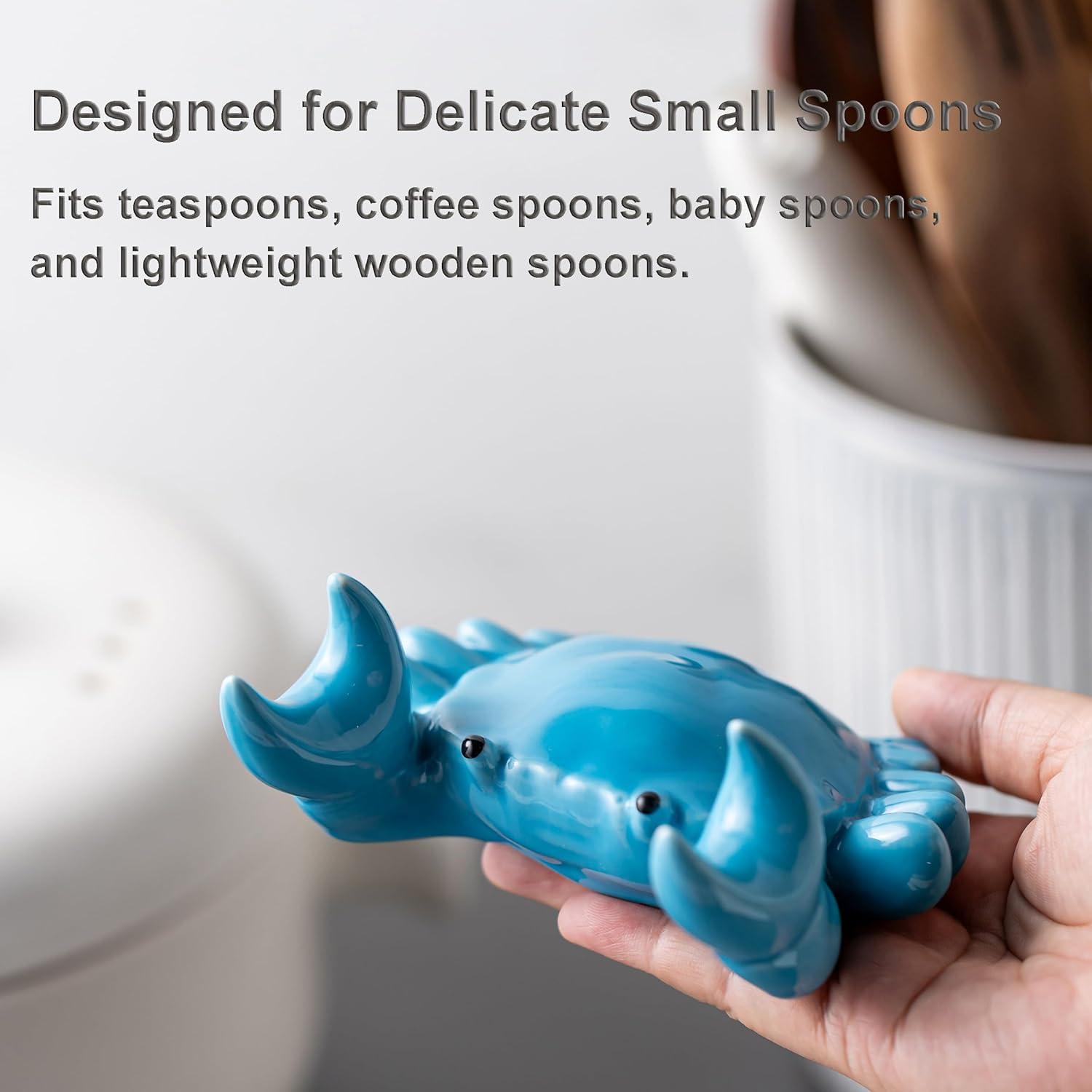 Soporte para cuchara Cormomu en forma de cangrejo - Cerámica Azul