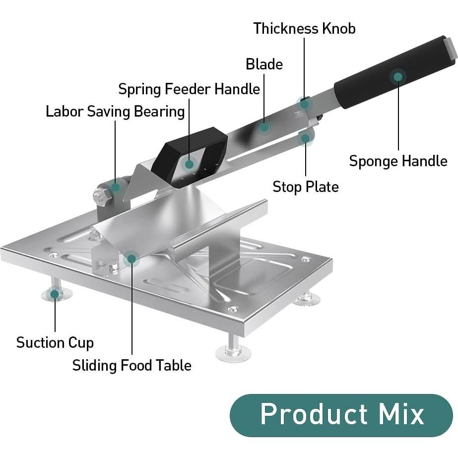 Cortadora Manual de Carne Koconic Acero Inoxidable 200mm