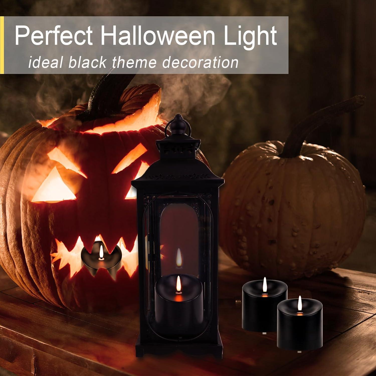 Velas LED Sin Llama TECHLONG Negras 3x3 cm con Control Remoto