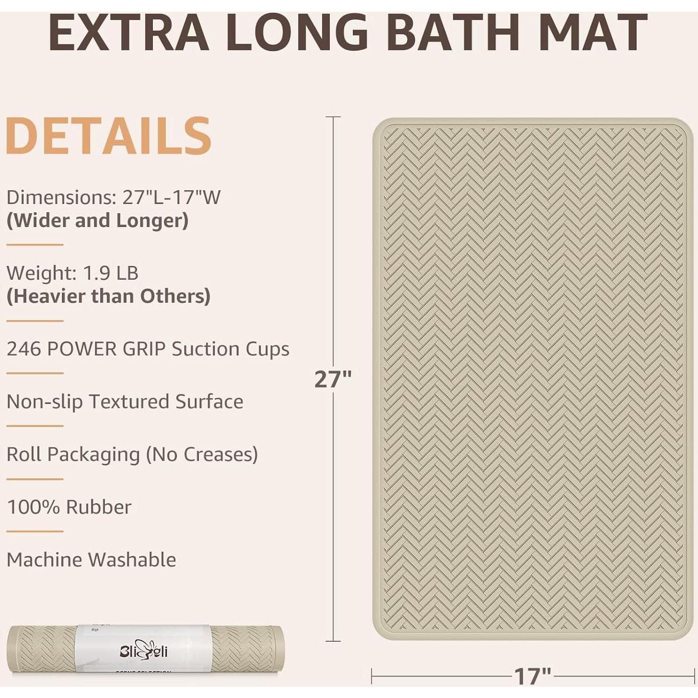 Alfombra de Baño Antideslizante Bligli 68x43 cm Marrón