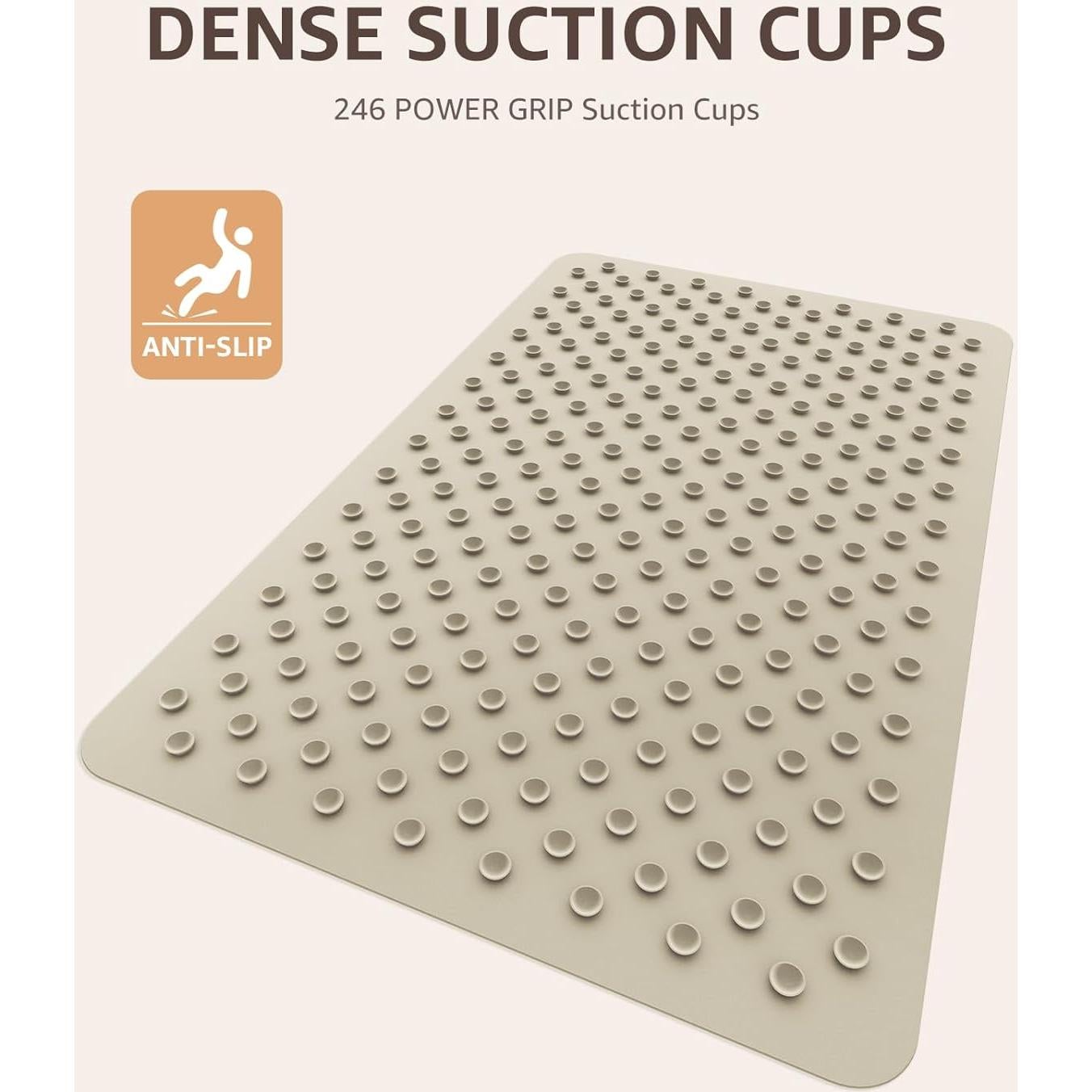 Alfombra de Baño Antideslizante Bligli 68x43 cm Marrón