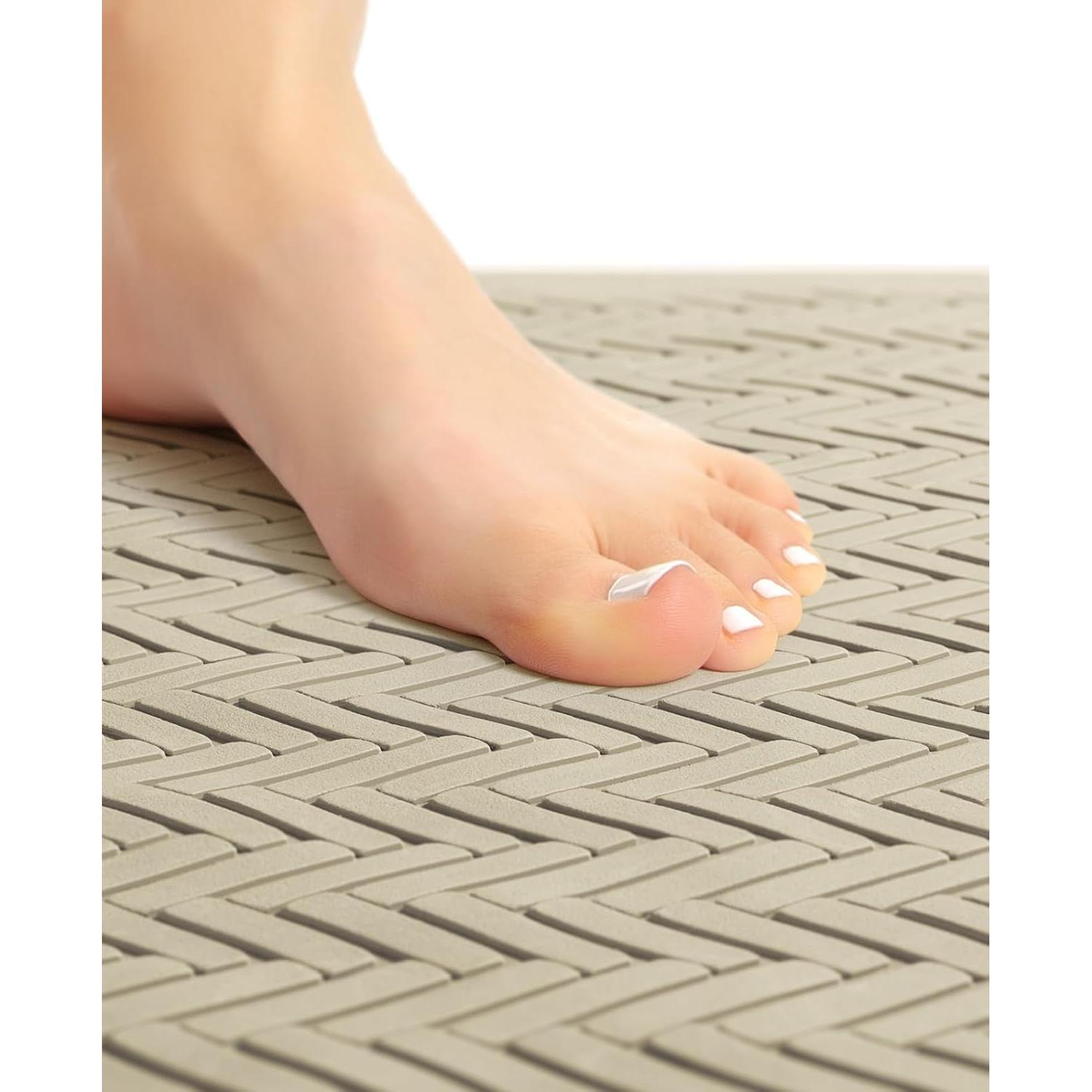 Alfombra de Baño Antideslizante Bligli 68x43 cm Marrón