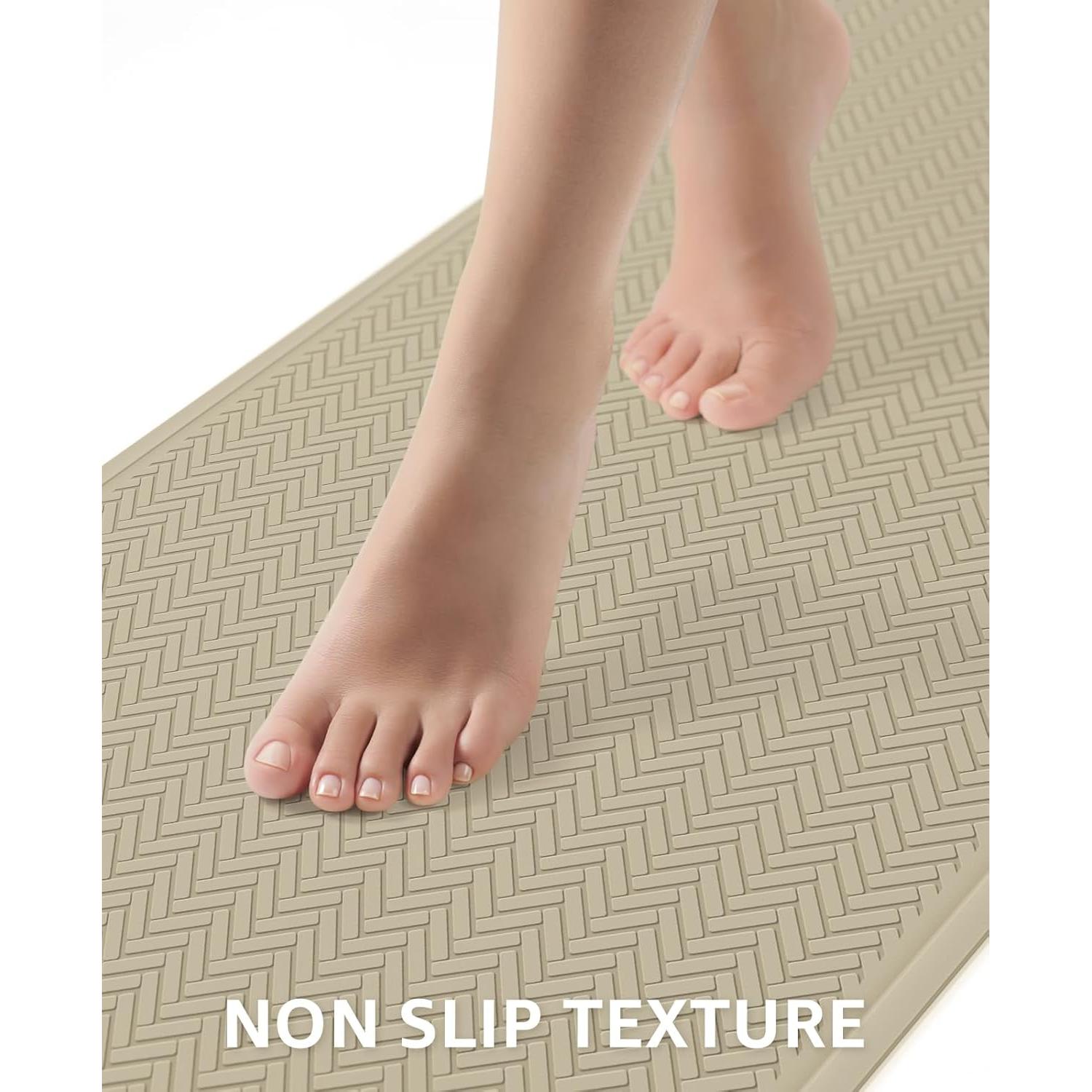 Alfombra de Baño Antideslizante Bligli 68x43 cm Marrón