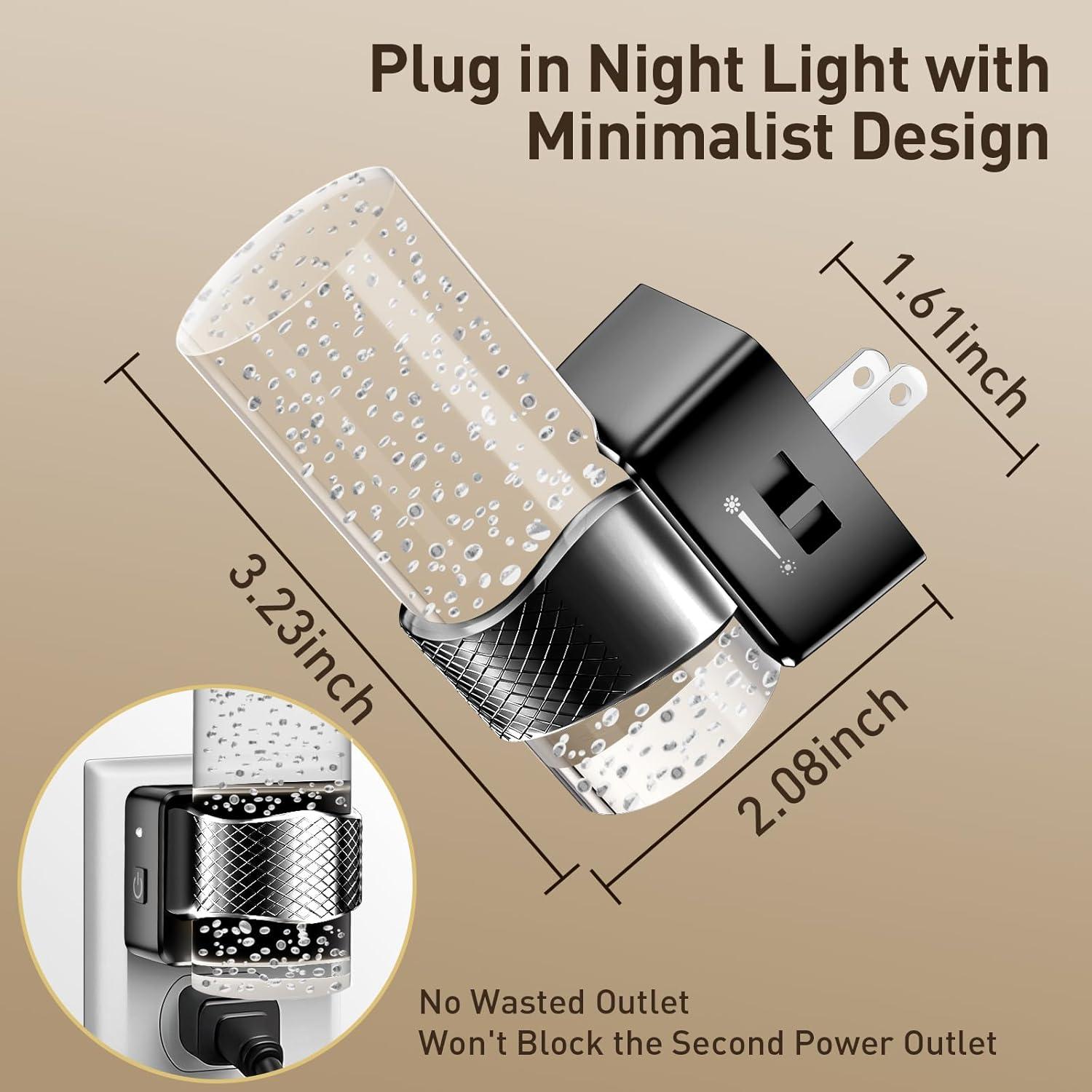 Luz Nocturna LED Regulable Yunaking con Sensor Automático 3000K