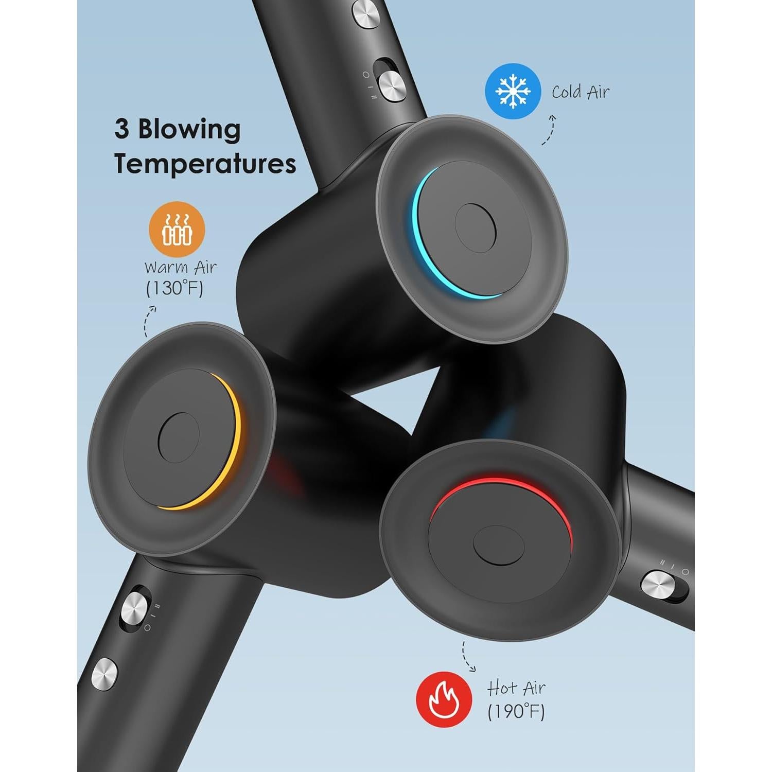 Secador de Pelo Iónico Negativo Zhiyangfei 110,000 RPM Negro