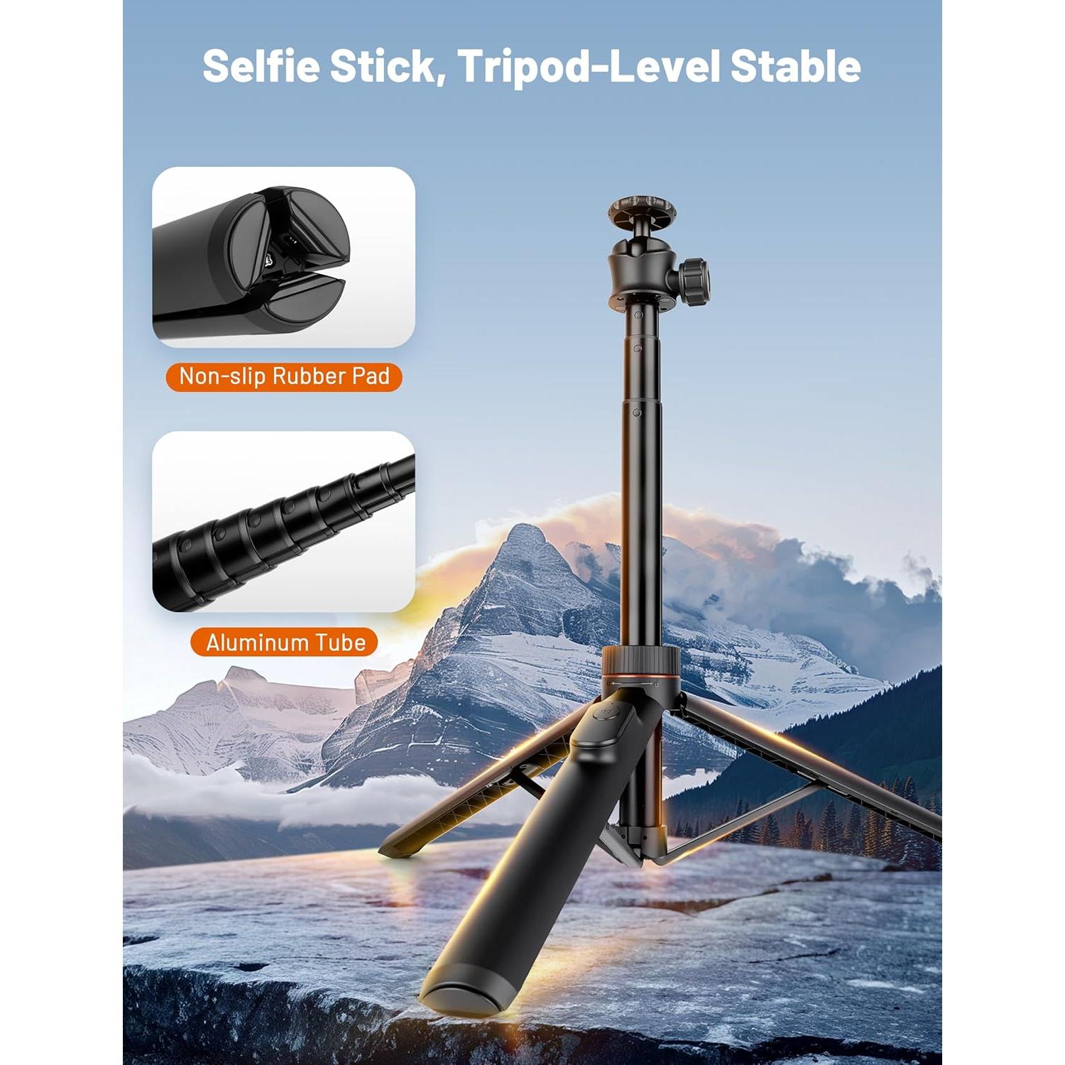 Trípode JOILCAN 64" (162.56 cm) con Control Remoto y Cabezal 360°