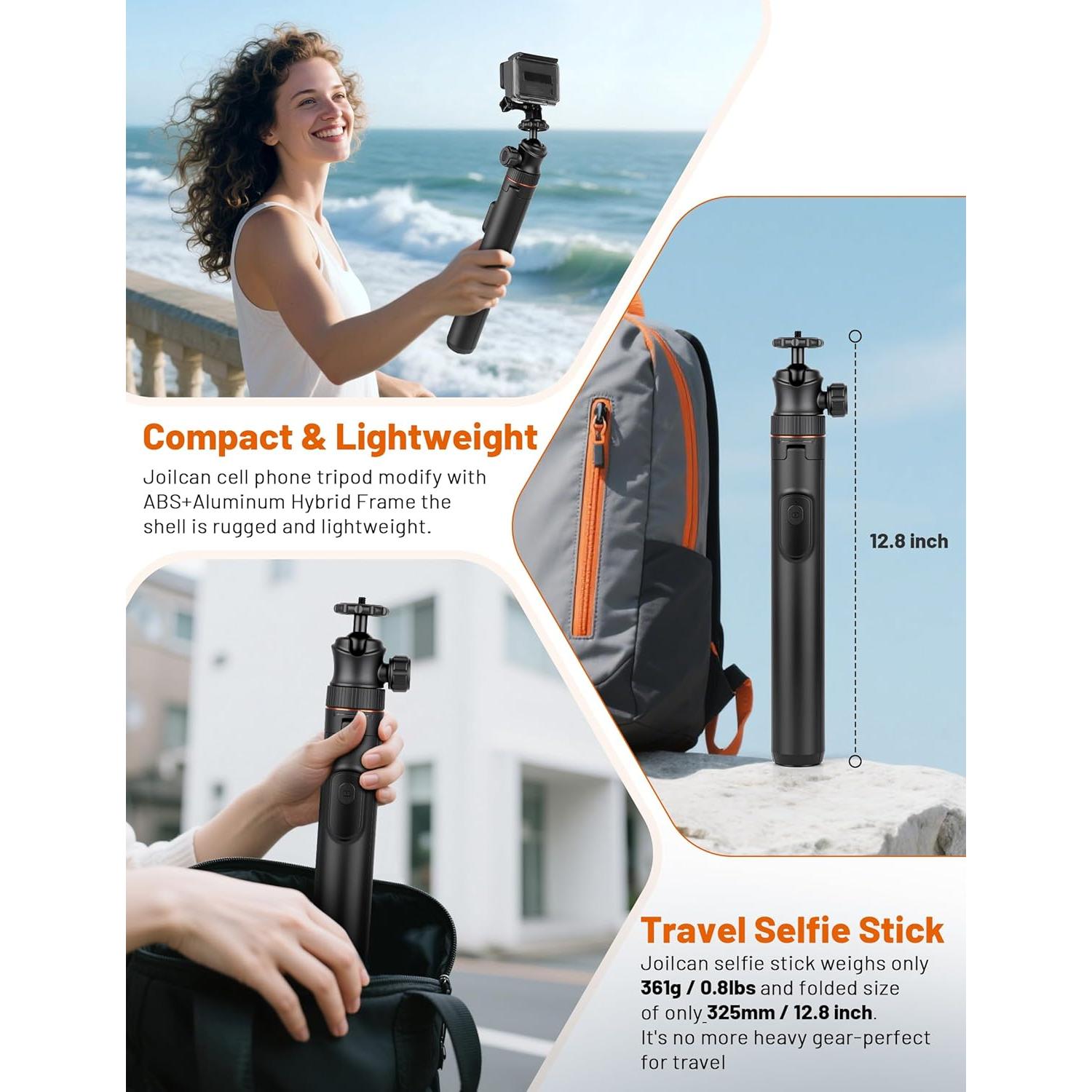 Trípode JOILCAN 64" (162.56 cm) con Control Remoto y Cabezal 360°