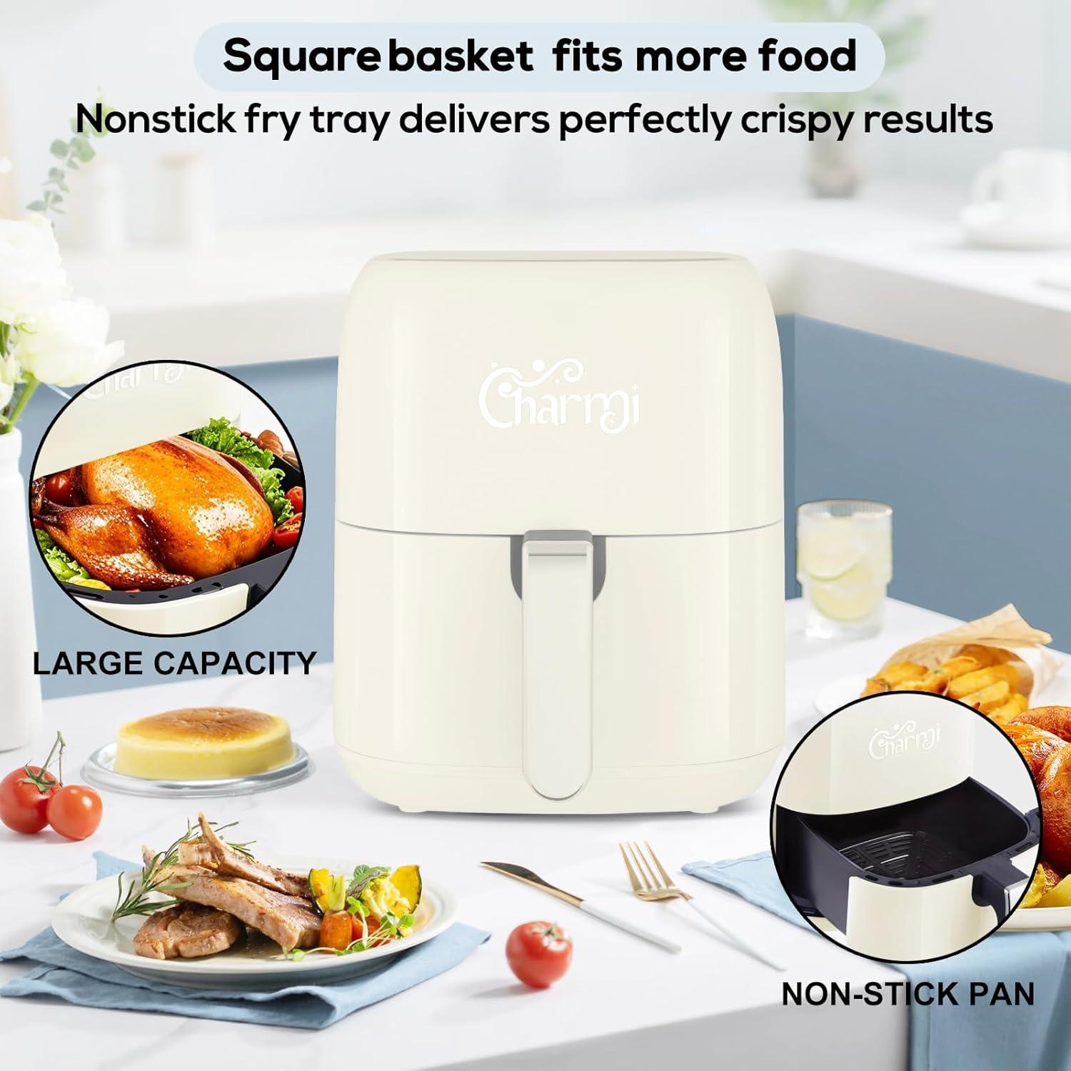 Freidora de Aire Charmi 5QT - Diseño Retro, Táctil, 8 Presets