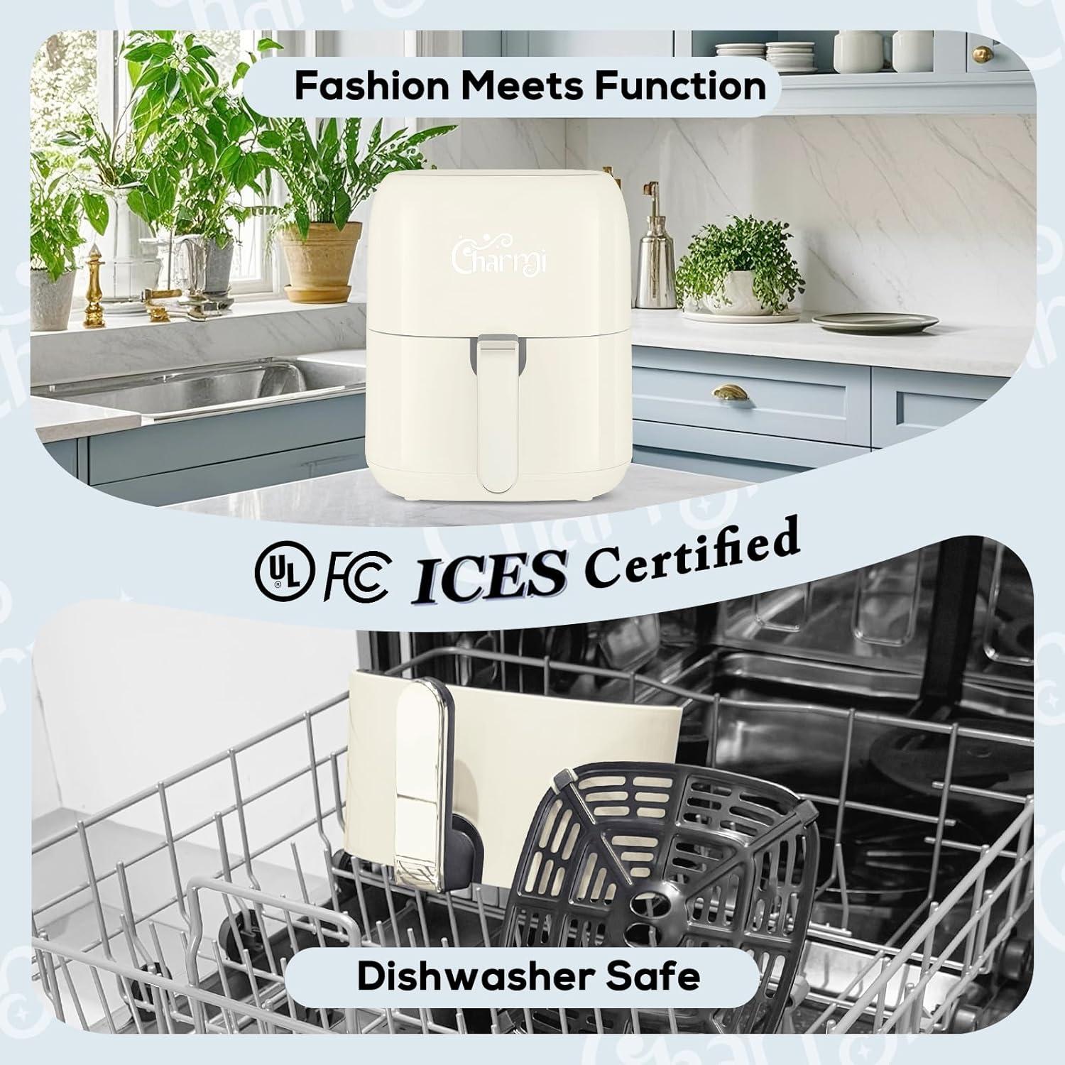 Freidora de Aire Charmi 5QT - Diseño Retro, Táctil, 8 Presets