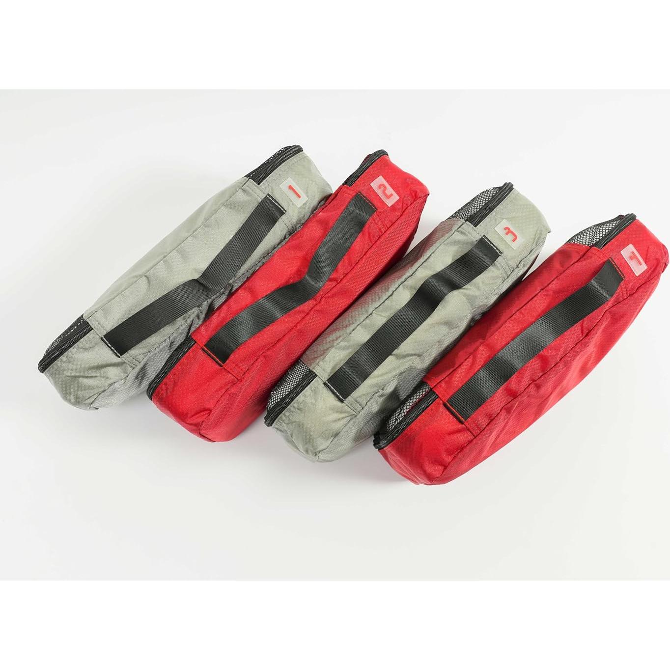 Cubos de Empaque Medianos Compass Rose - 4 Piezas Rojo y Gris