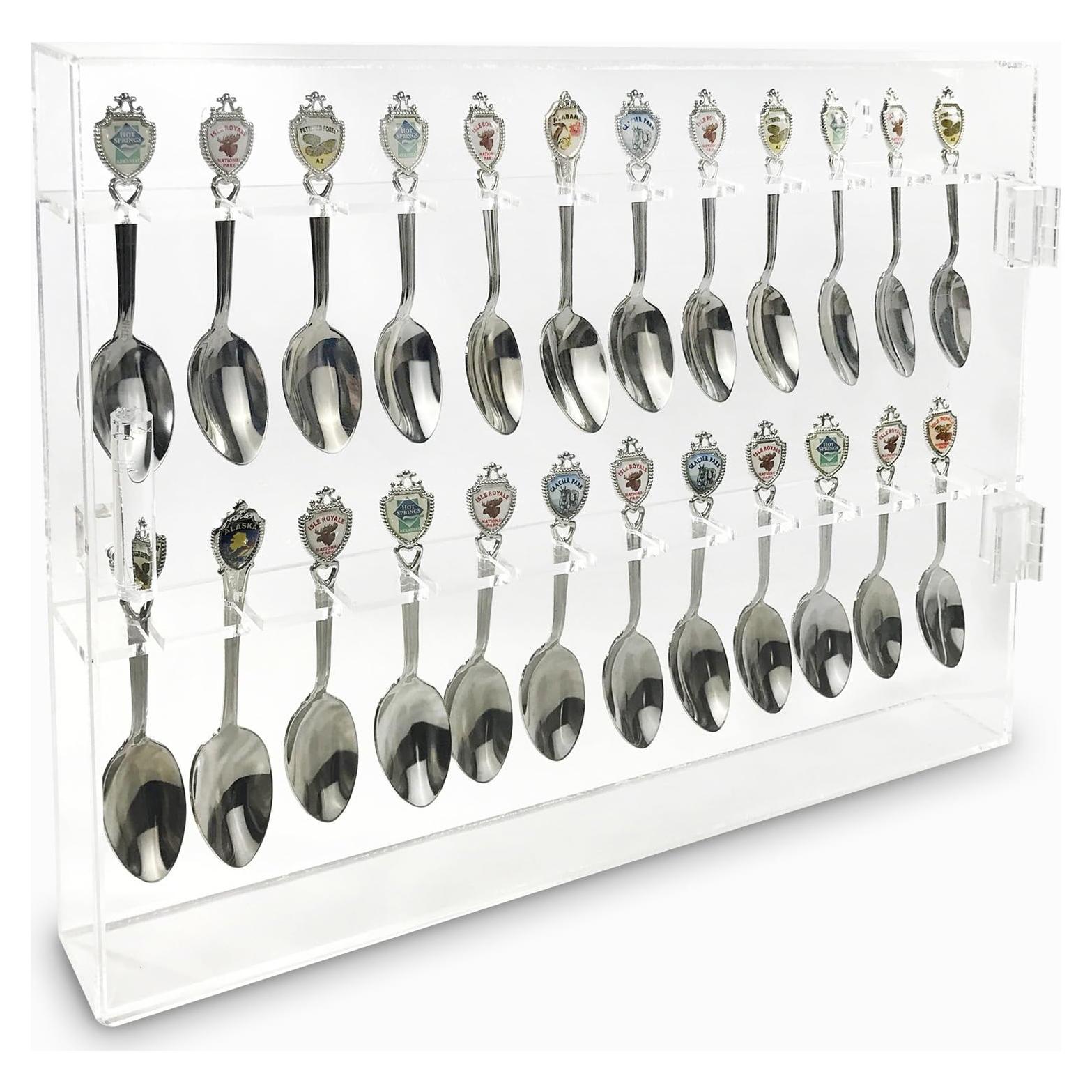Exhibidor de Cucharas Souvenir Ikee Design Acrílico 24 Ranuras