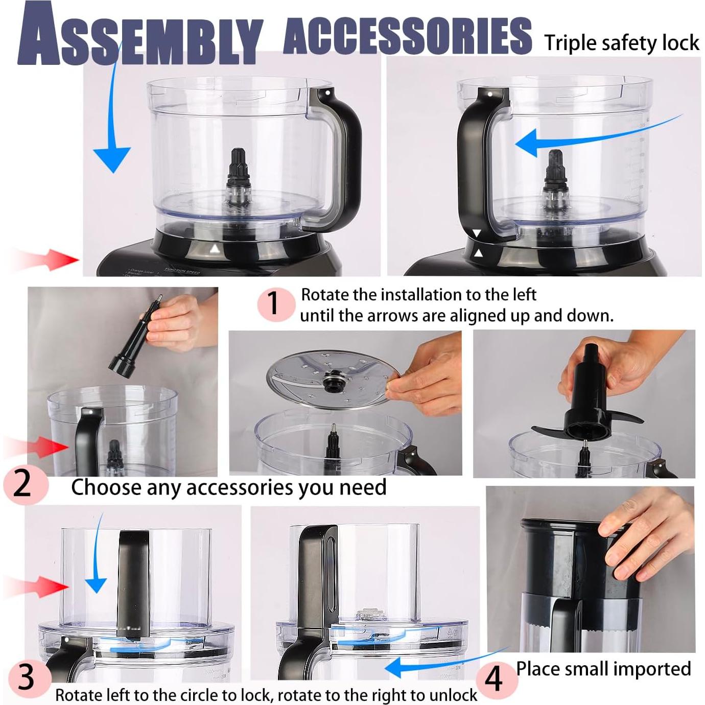 Procesador de Alimentos Maydarol 14 Tazas 600W 4 Velocidades