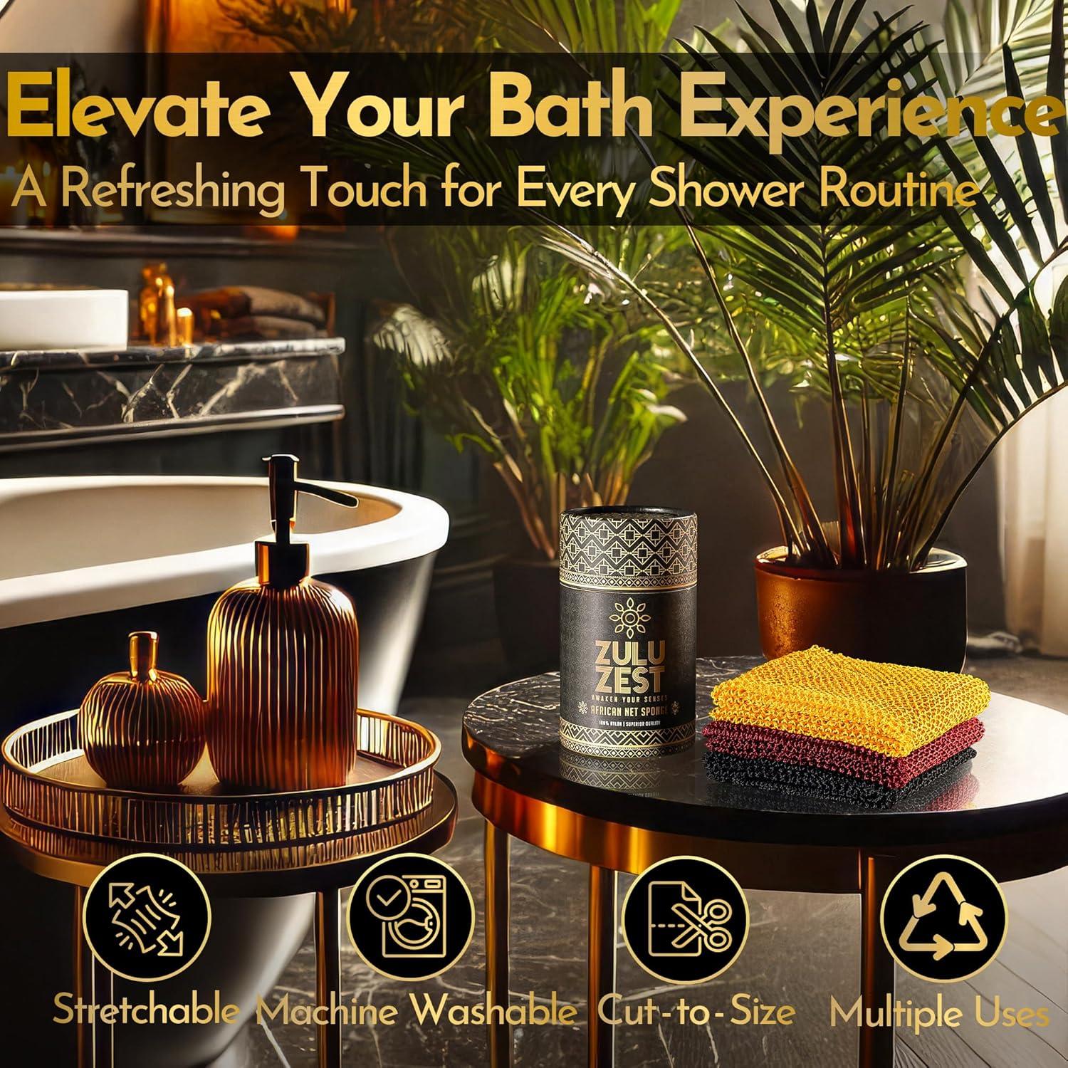 Esponja Exfoliante de Red Africana Zulu Zest - Paquete de 3