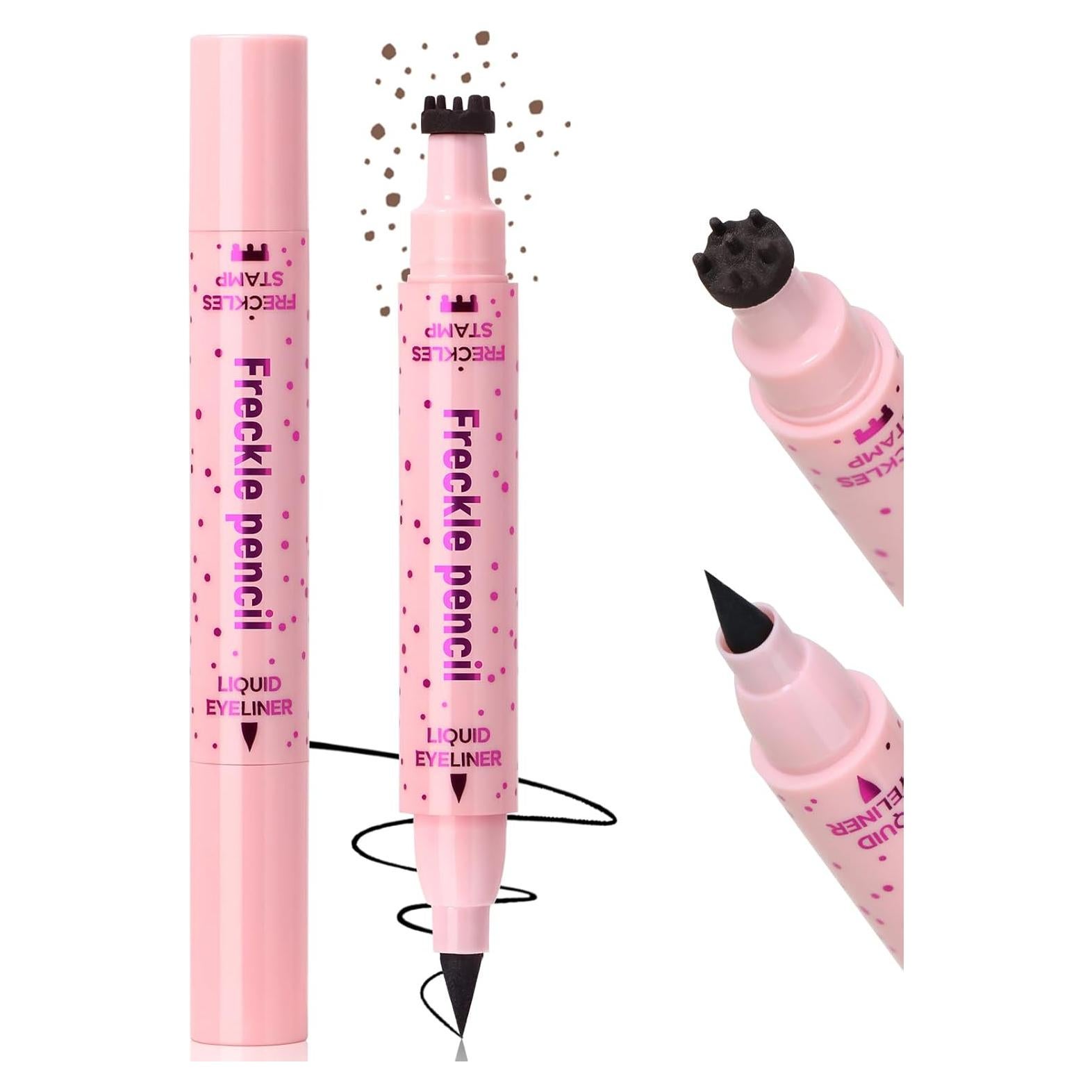 Lápiz de Delineador y Sello de Pecas 2 en 1 - Marrón y Negro