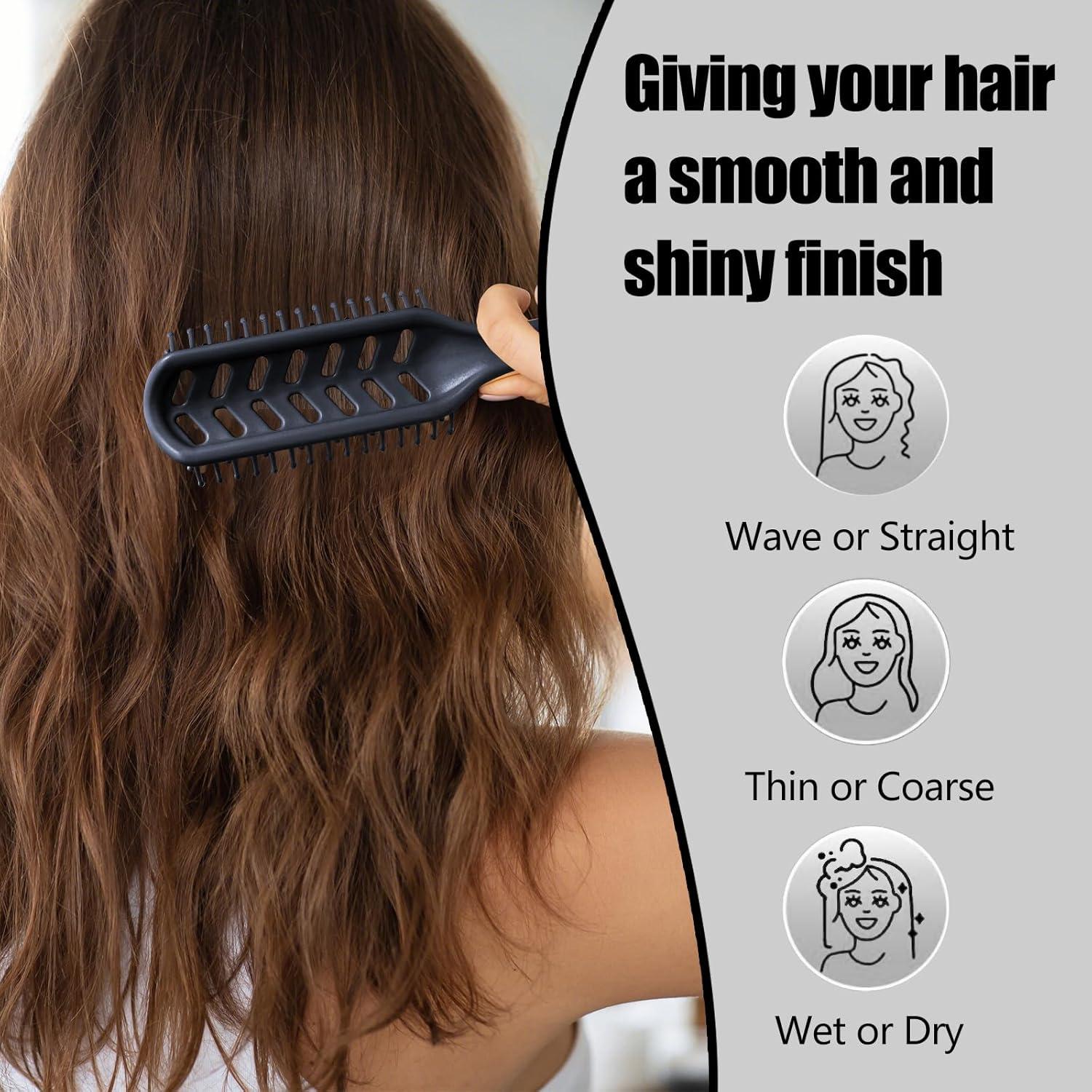 Cepillo Desenredante para Cabello Rizado Kuwa Negro 21.1cm